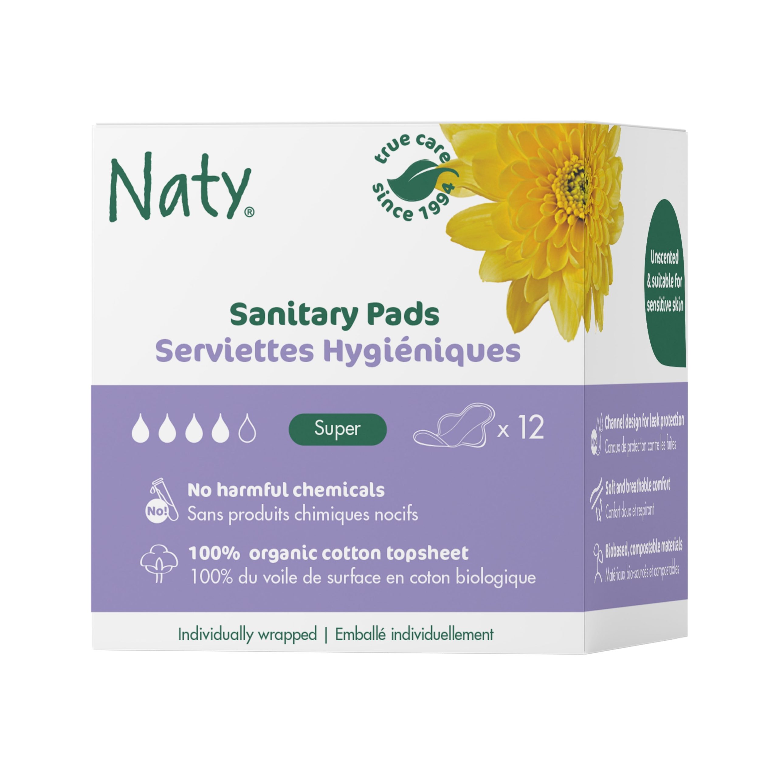 Naty Dámské vložky s křidélky - super (12 ks) - savost 4 kapičky Naty