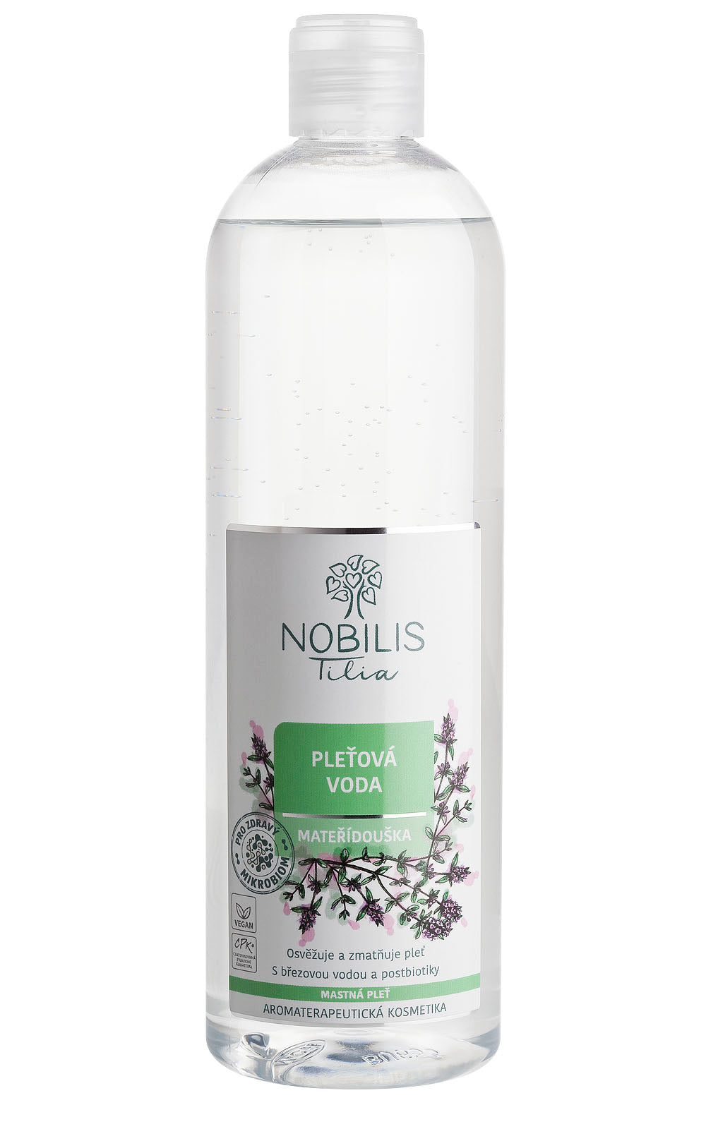 Nobilis Tilia Pleťová voda Mateřídouška - 500 ml - vhodná pro mastnou a smíšenou pleť Nobilis Tilia