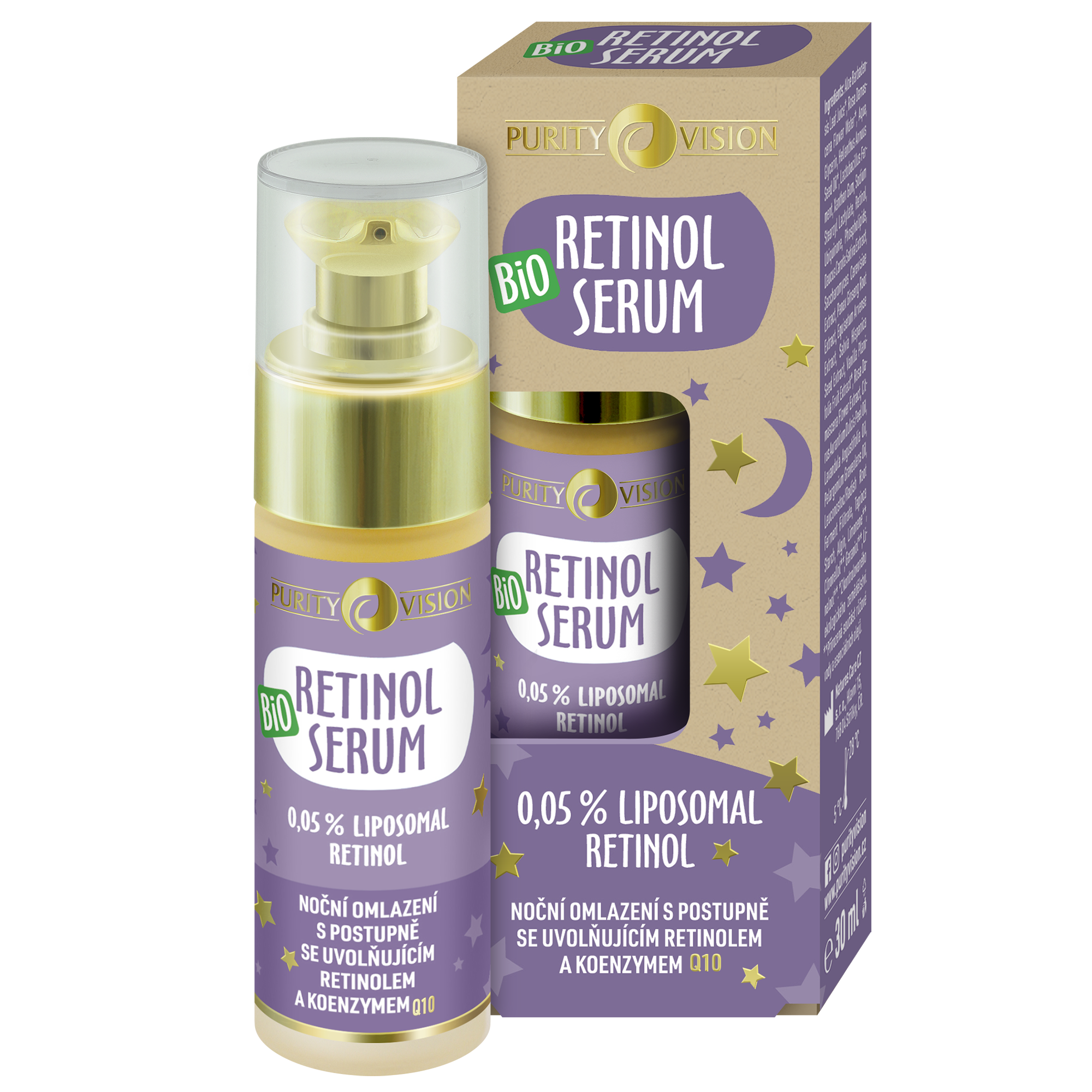 Purity Vision Pleťové sérum Retinol (30 ml) - noční regenerace zralé pokožky Purity Vision