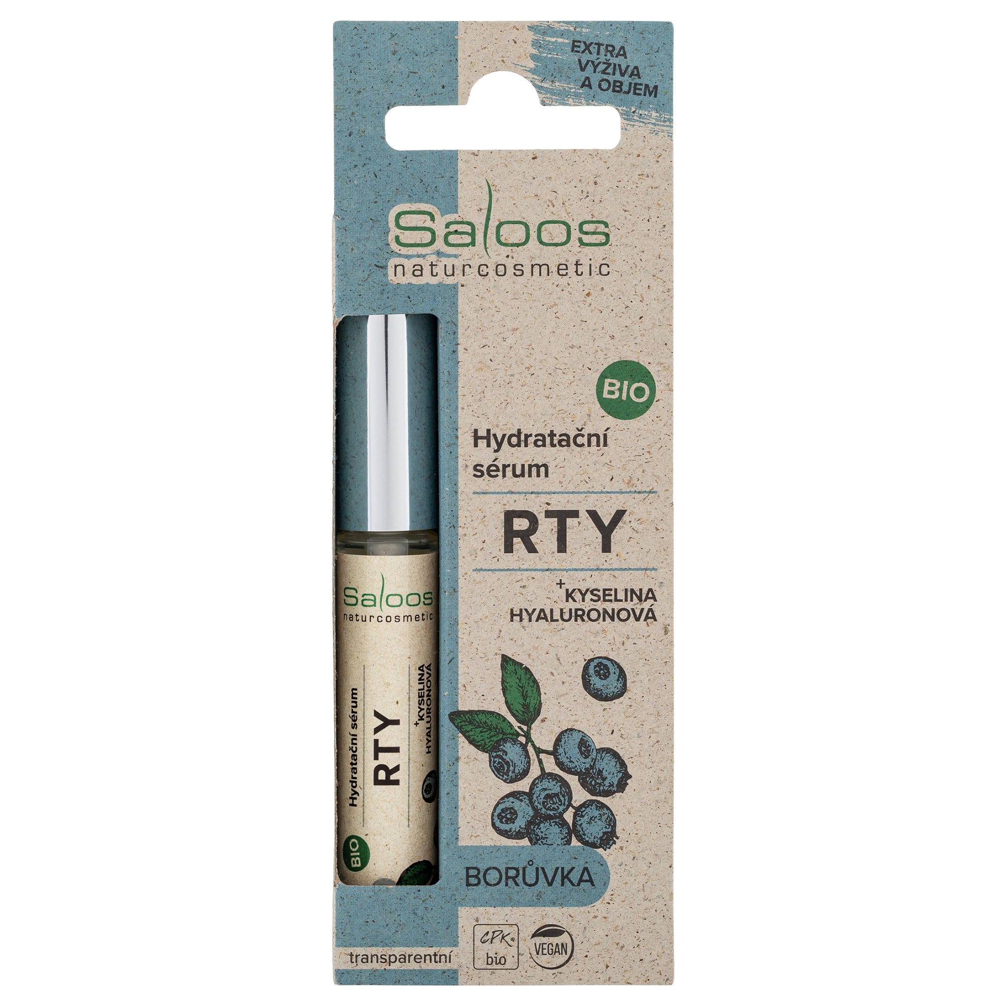 Saloos Hydratační sérum na rty BIO - Borůvka (7 ml) - pro plné a hydratované rty Saloos
