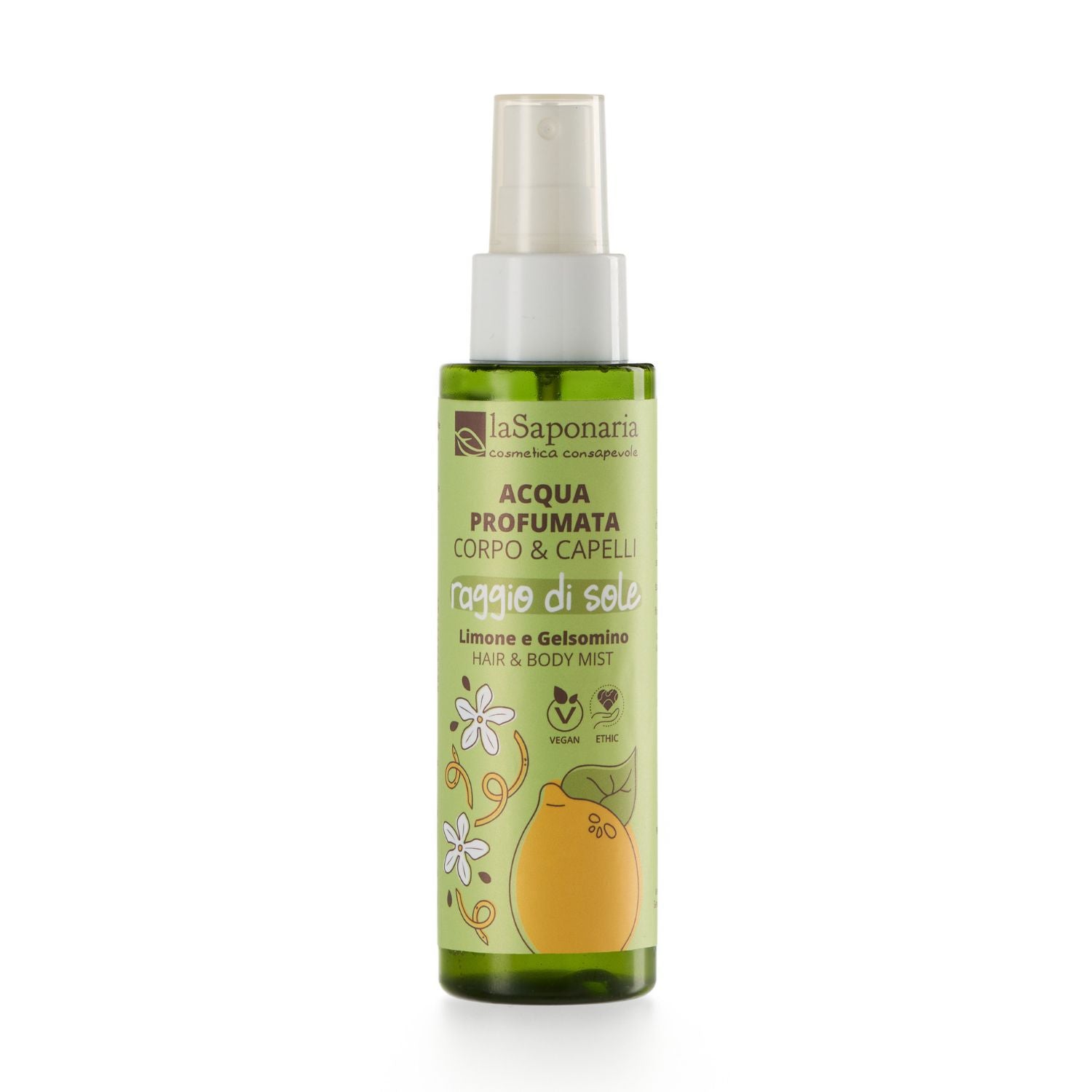 laSaponaria Body & Hair Mist Tělová mlha SunBeam - citron & jasmín (100 ml) - na tělo i vlasy laSaponaria