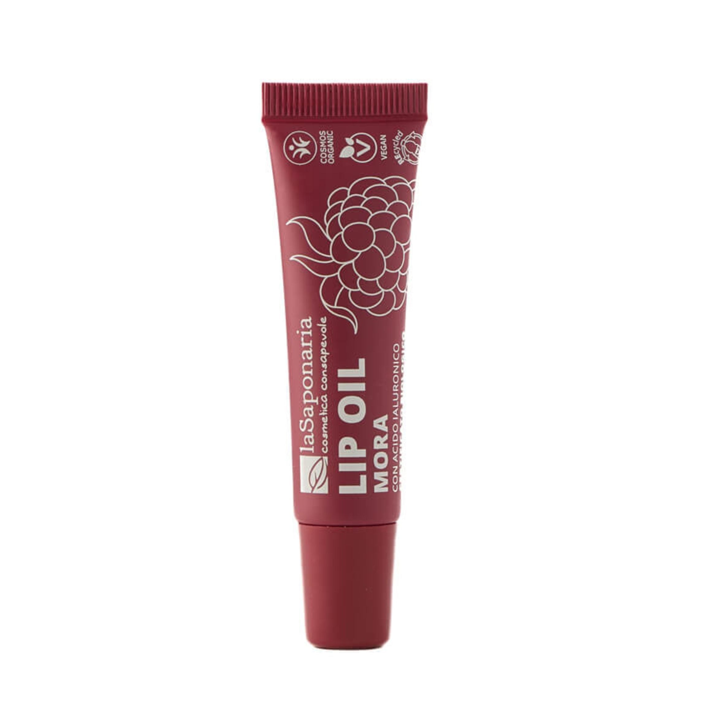 laSaponaria Vyživující olej na rty s ostružinou BIO - Intense Blackberry (12 ml) - pro lesklé a hloubkově vyživené rty laSaponaria