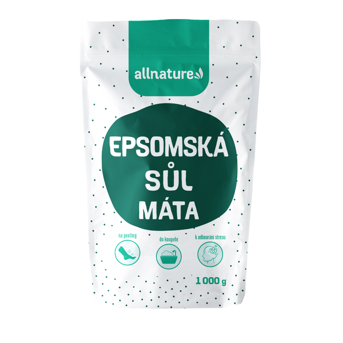 Allnature Epsomská sůl Máta (1 kg) - pro relaxaci těla a zlepšení spánku Allnature