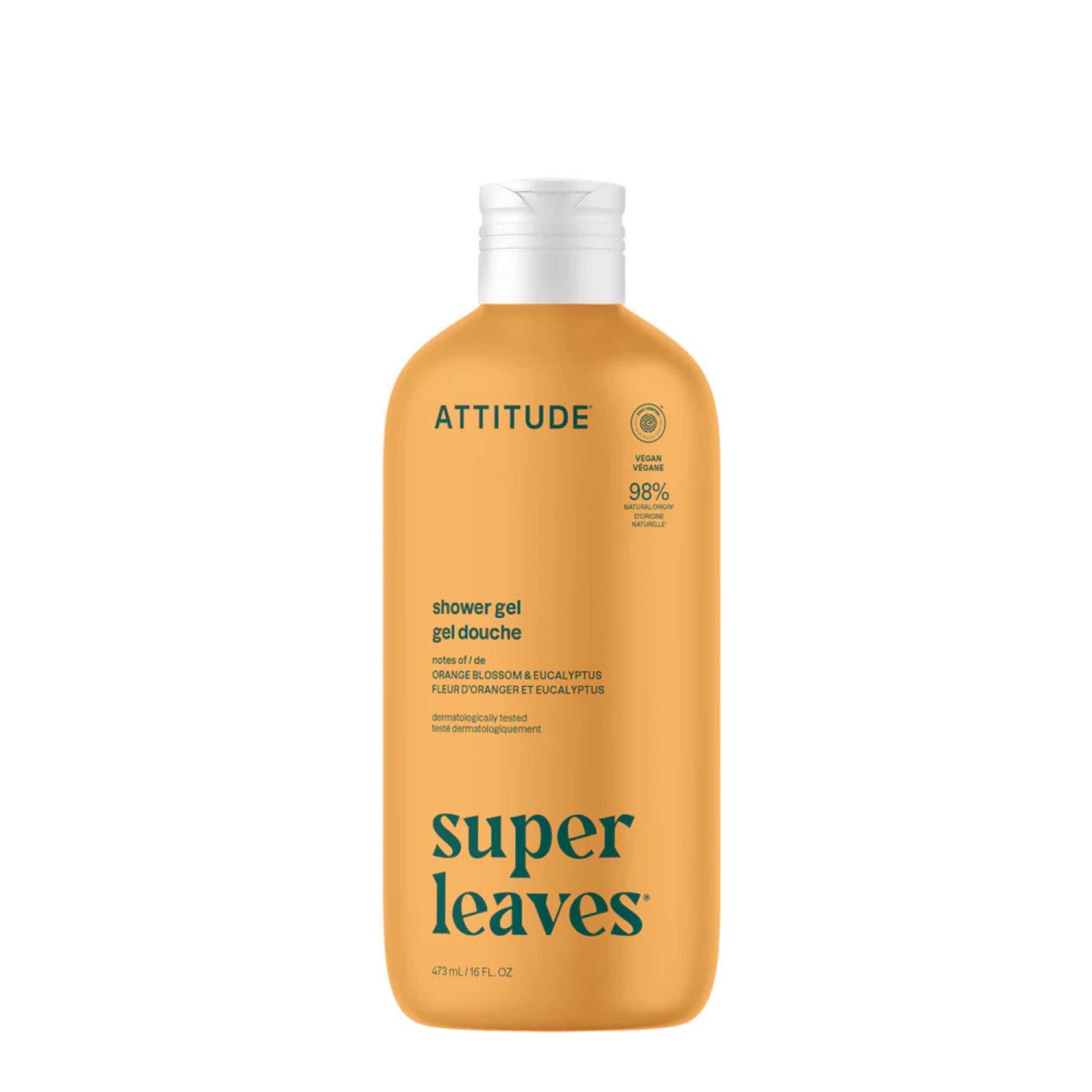 Attitude Sprchový gel Super Leaves - pomeranč a eukalyptus (473 ml) - s extrakty z potočnice a lichořeřišnice Attitude