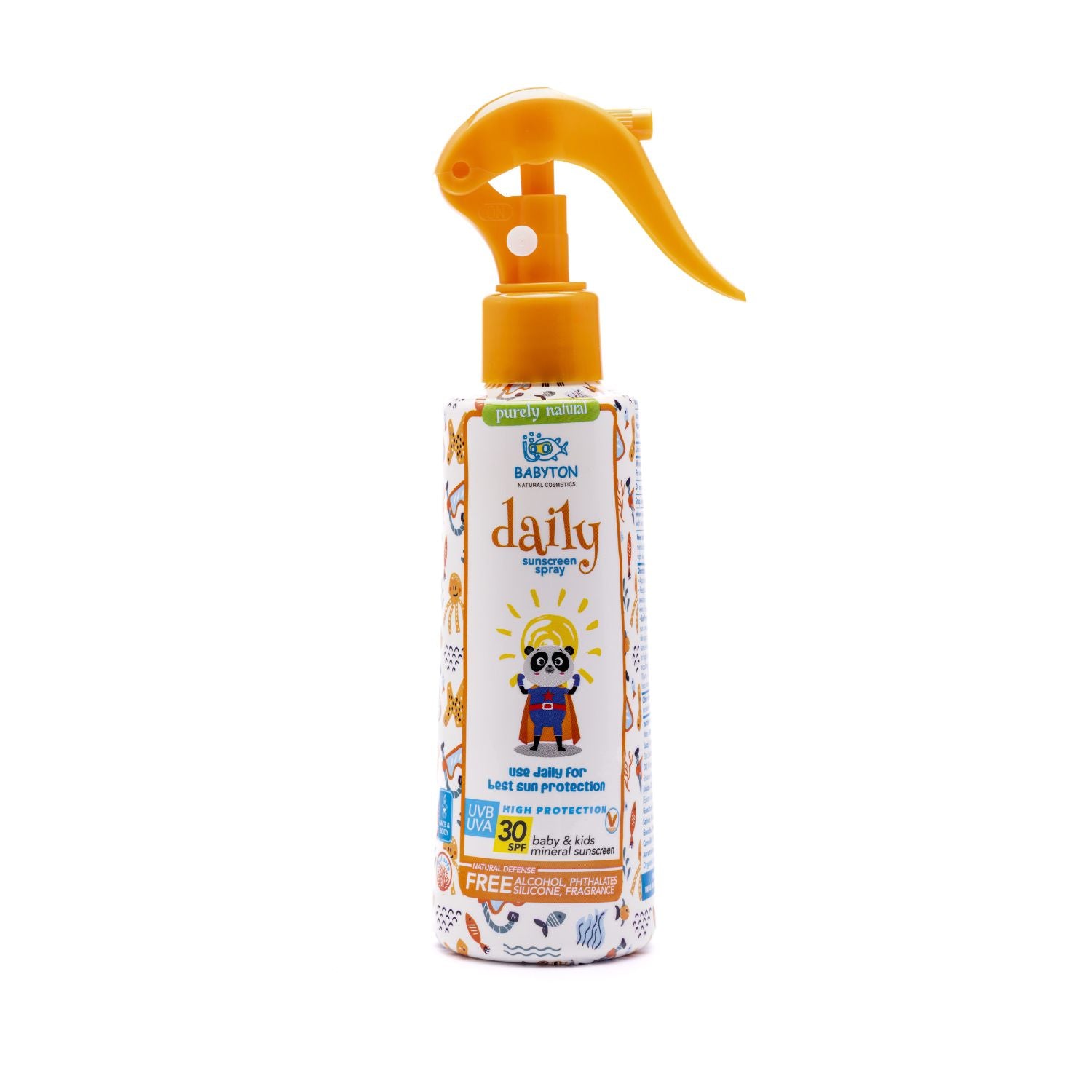 Babyton Opalovací mléko ve spreji pro děti SPF 30 DAILY (200 ml) - s přírodním minerálním filtrem Babyton