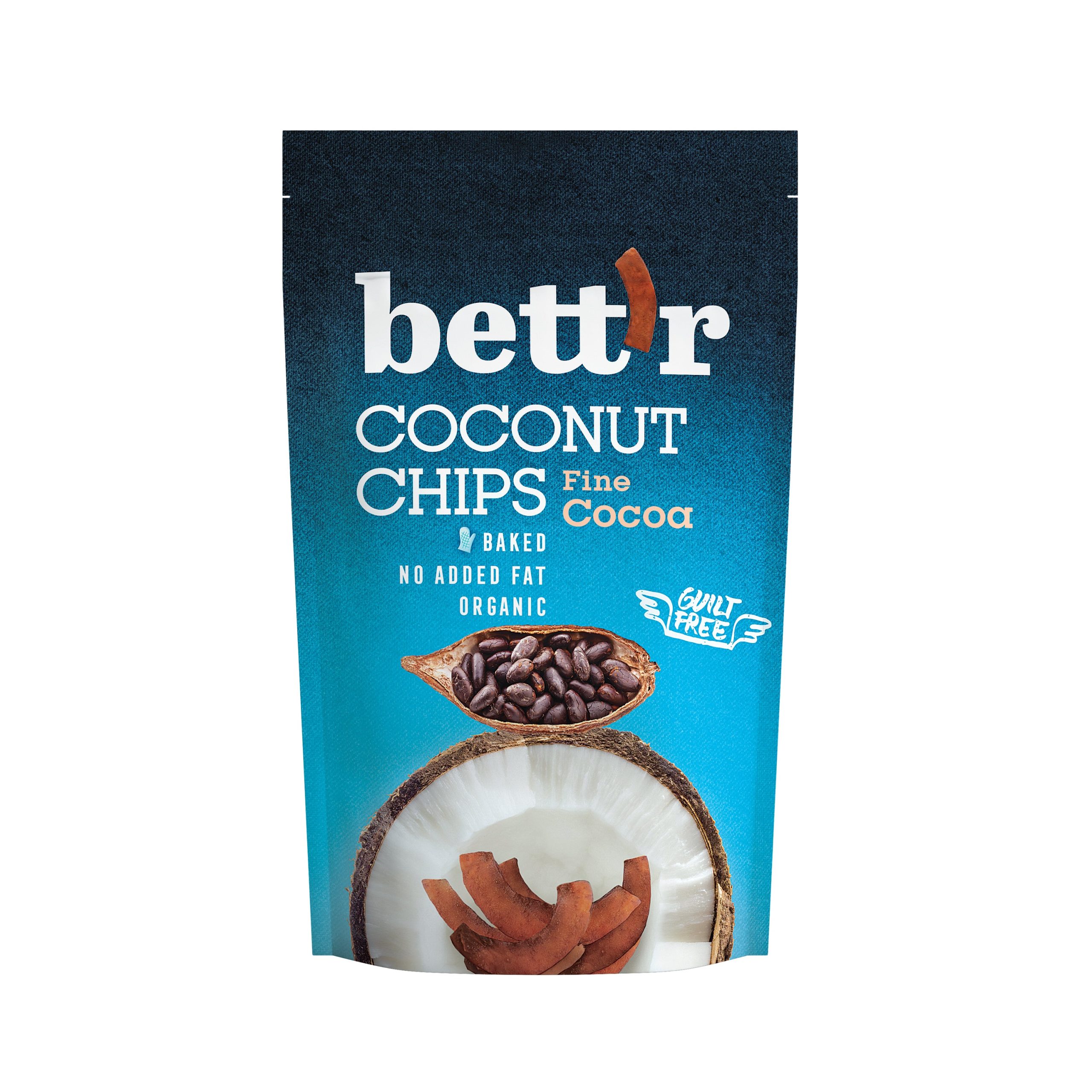 Bett´r Chipsy kokosové s kakaem BIO (70 g BIO) - bez bílého cukru BETT'R