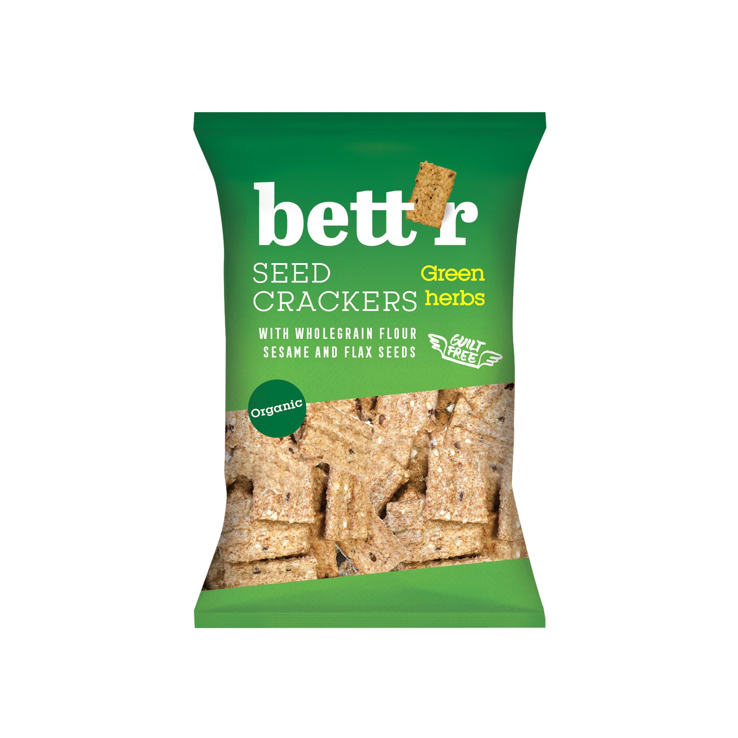 Bett´r Krekry celozrnné semínkové se saturejkou BIO (150 g) - slané mlsání s vlákninou BETT'R