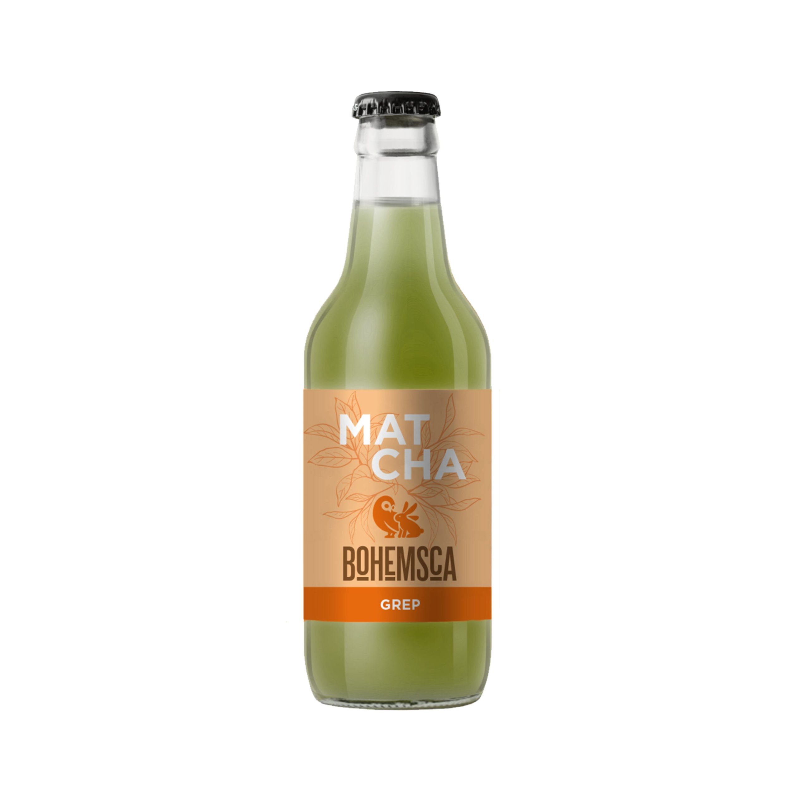 Bohemsca Matcha nápoj Grep (330 ml) - svěží grepový nakopávač Bohemsca