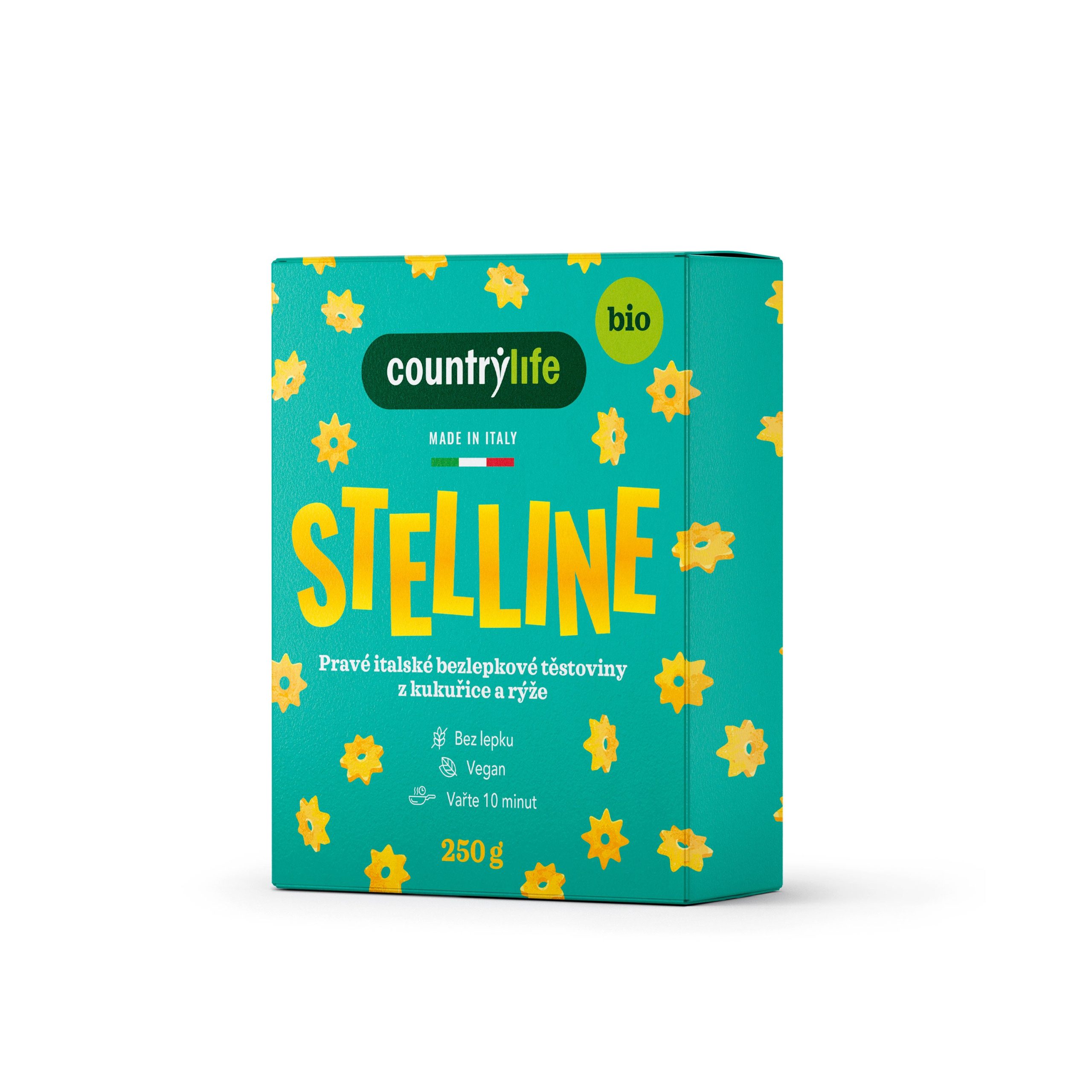 Country Life Těstoviny stelline kukuřično-rýžové BIO (250 g) - ideální do polévek Country Life