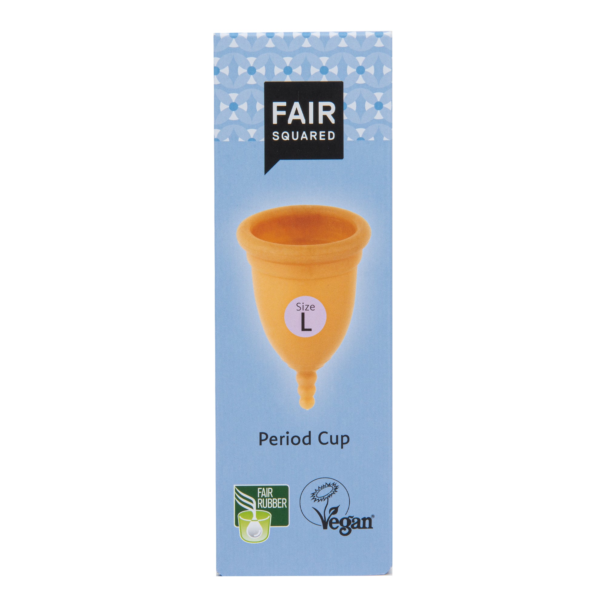 Kalíšek menstruační L z přírodního latexu s látkovým sáčkem   FAIR SQUARED Fair Squared