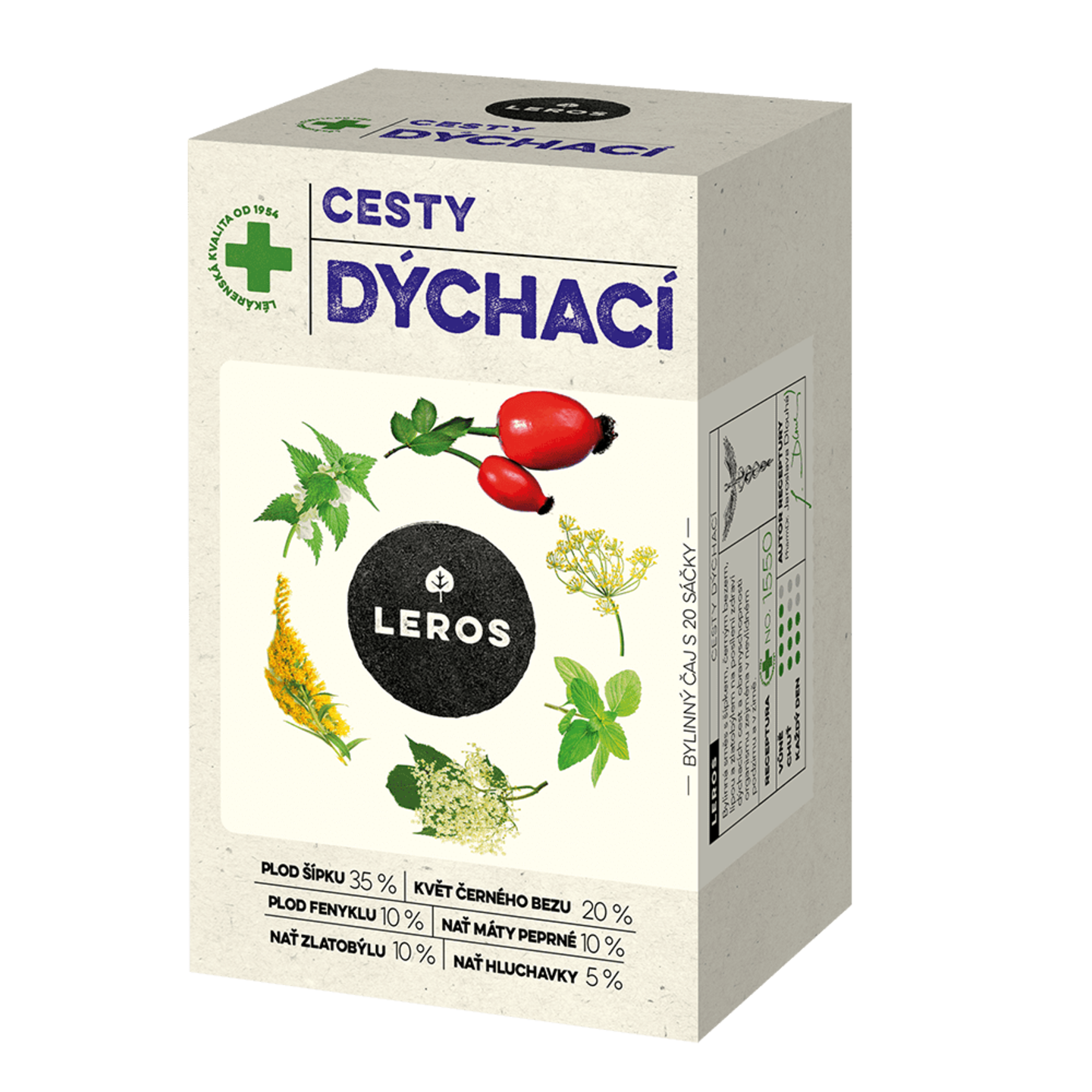 LEROS Bylinný čaj Cesty dýchací - nálev. sáčky (20 x 1