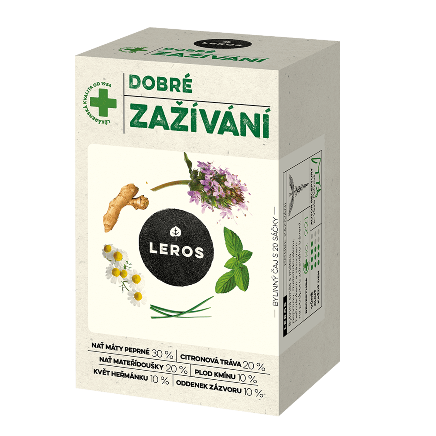 LEROS Bylinný čaj Dobré zažívání - nálev. sáčky (20 x 1