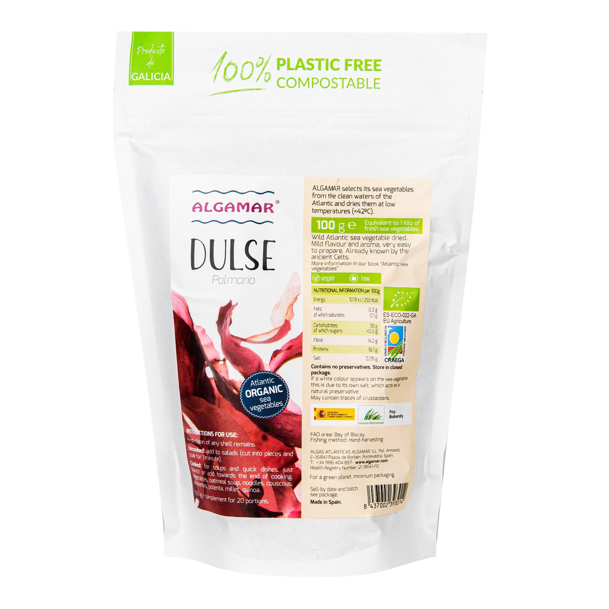 Mořské řasy Dulse 100 g BIO   ALGAMAR Algamar