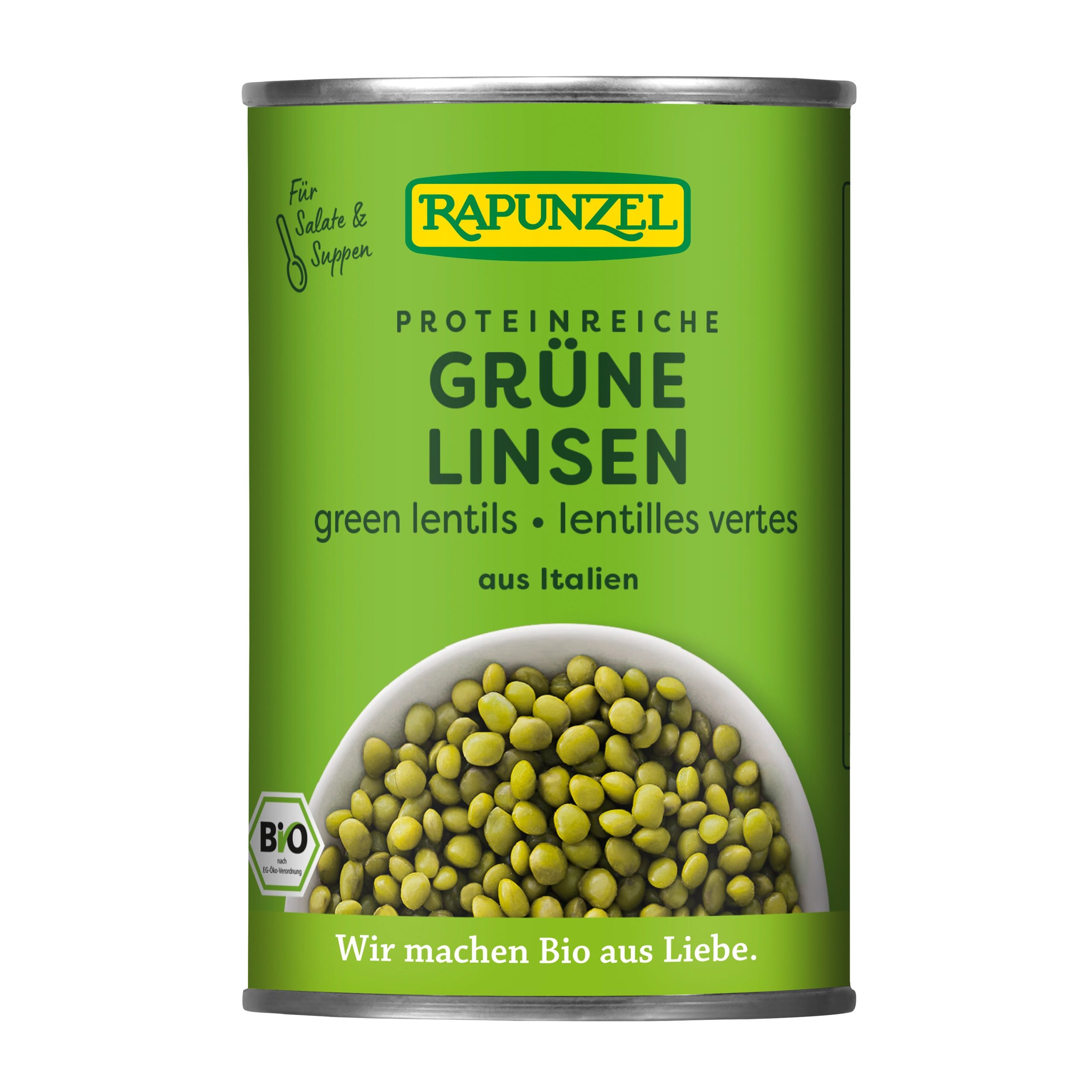Rapunzel Čočka zelená sterilovaná BIO (400 g) - rovnou připravená k použití Rapunzel