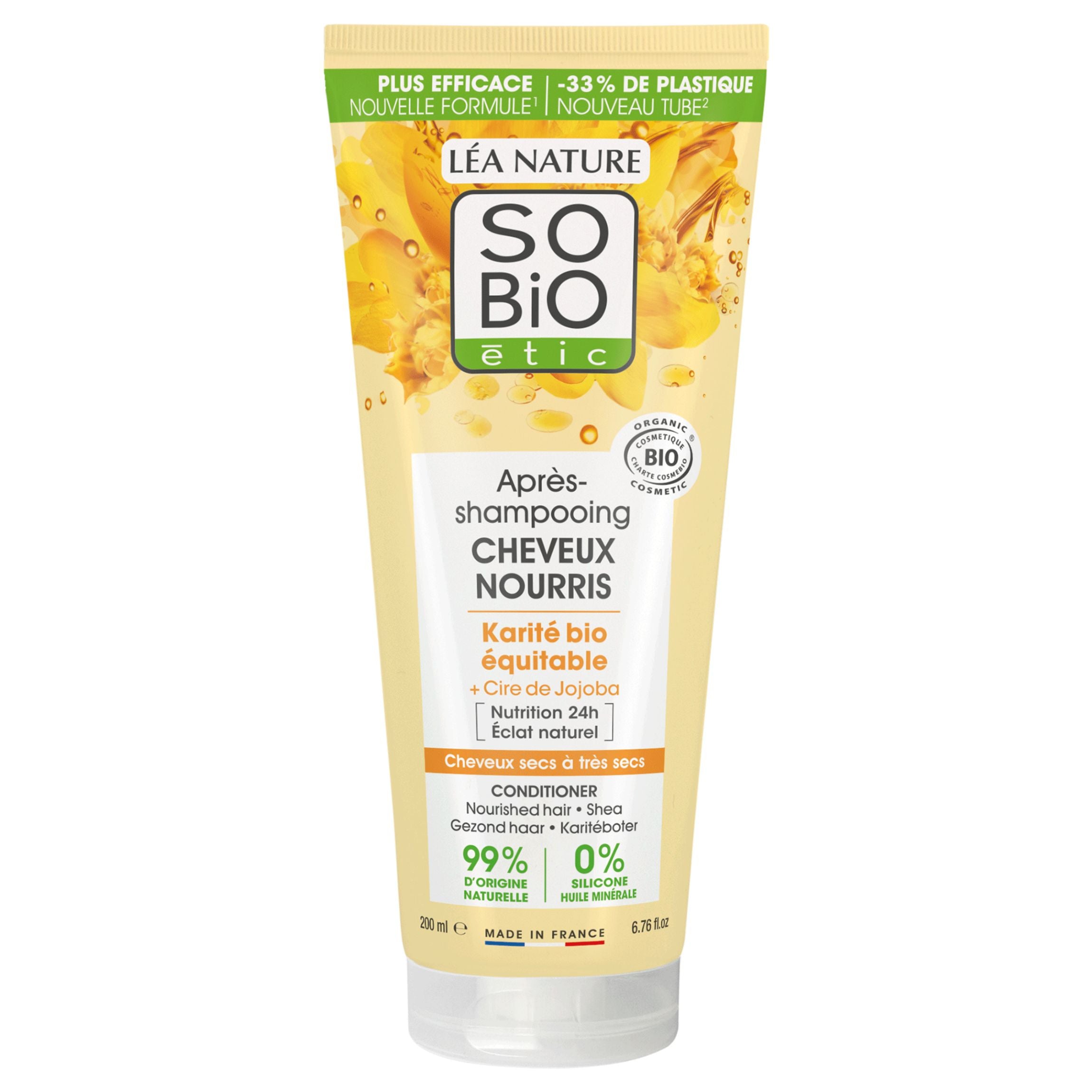 SO’BiO étic Kondicionér vyživující s bambuckým máslem a arganovými ceramidy BIO (200 ml) - ideální pro suché vlasy SO’BiO étic