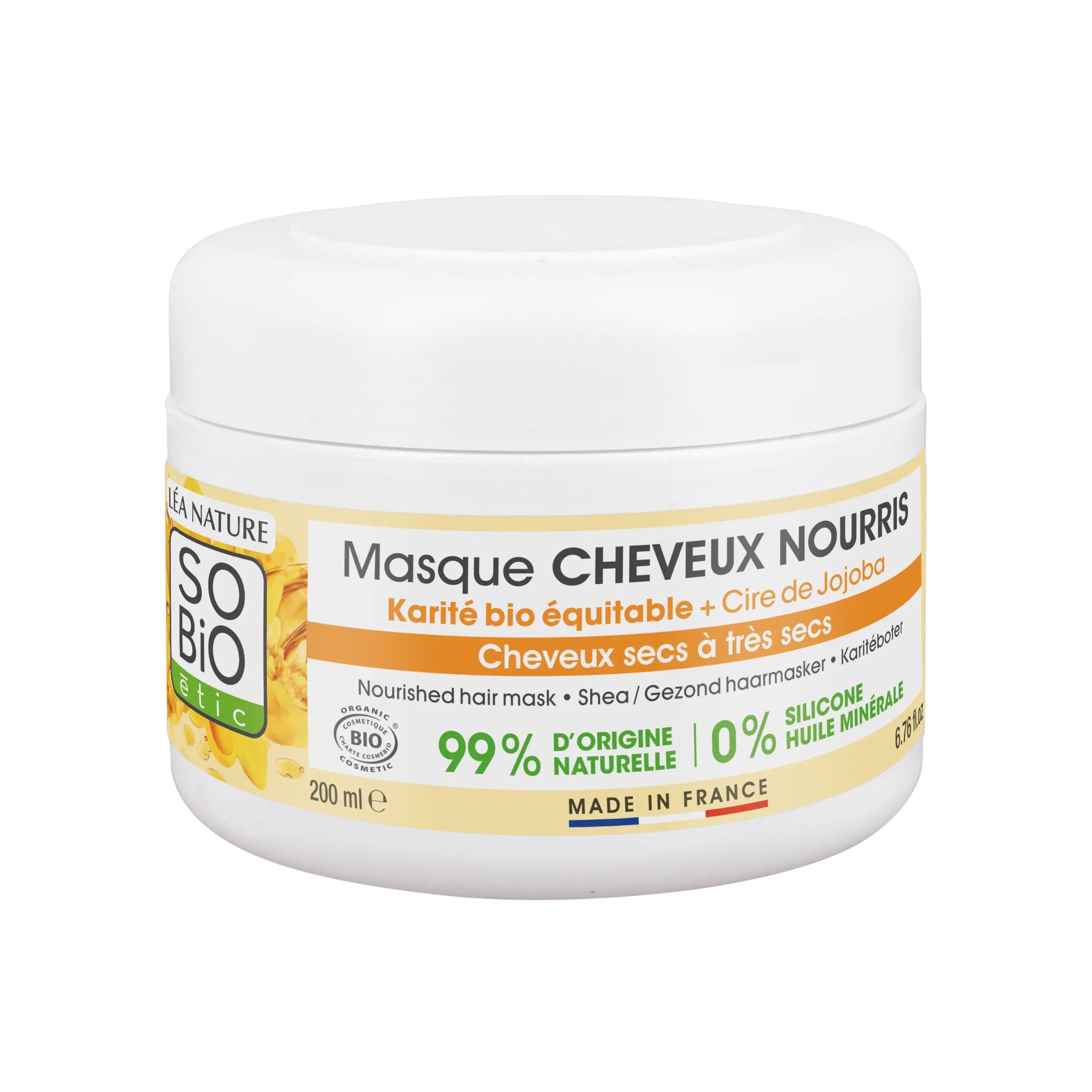 SO’BiO étic Maska vlasová 3v1 vyživující s bambuckým máslem a jojobou BIO (200 ml) - ideální pro suché vlasy SO’BiO étic