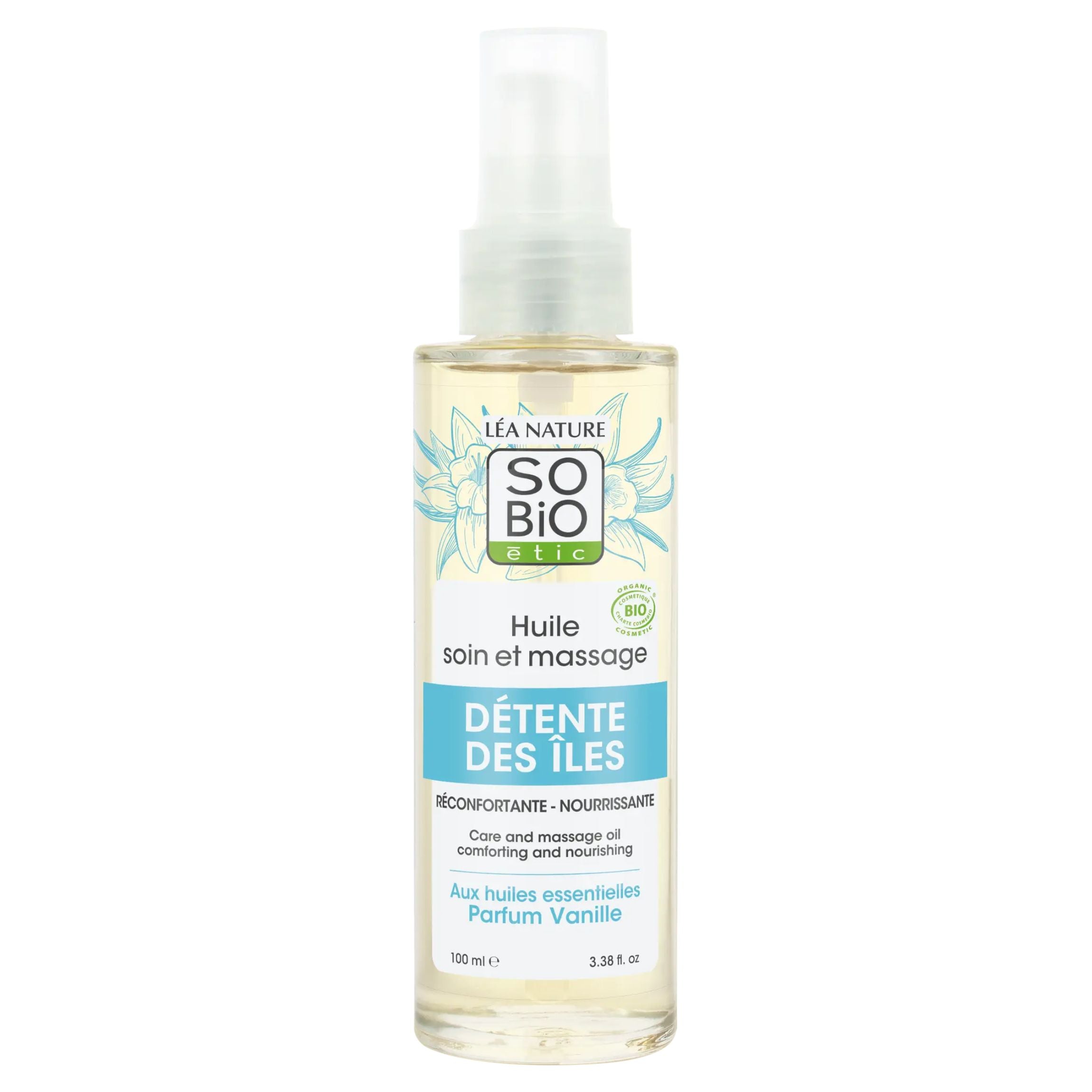SO’BiO étic Olej tělový masážní s vanilkou BIO (100 ml) - pro jemnou