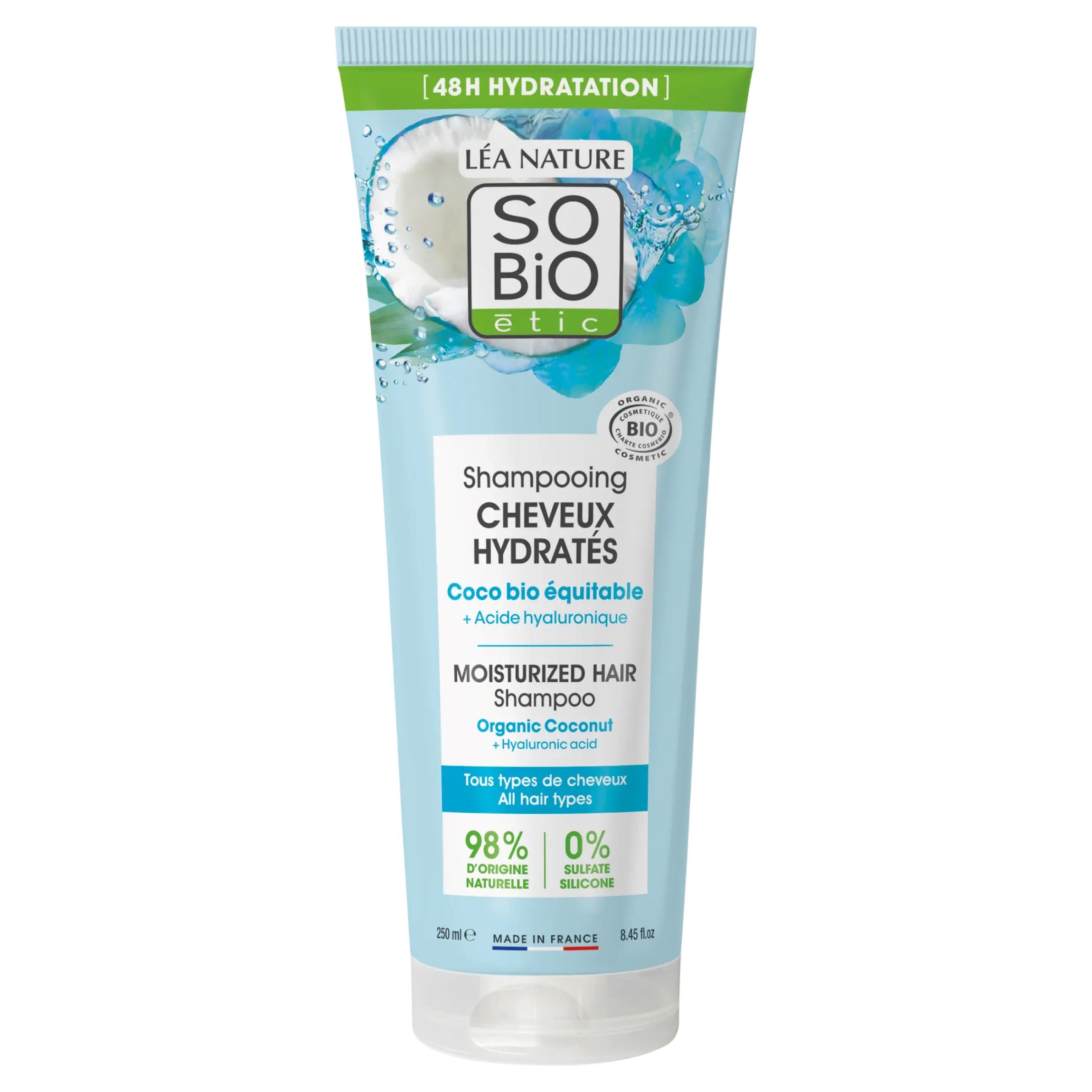SO’BiO étic Šampon hydratační s kokosem a kyselinou hyaluronovou BIO (250 ml) - hydratuje a zjemňuje SO’BiO étic