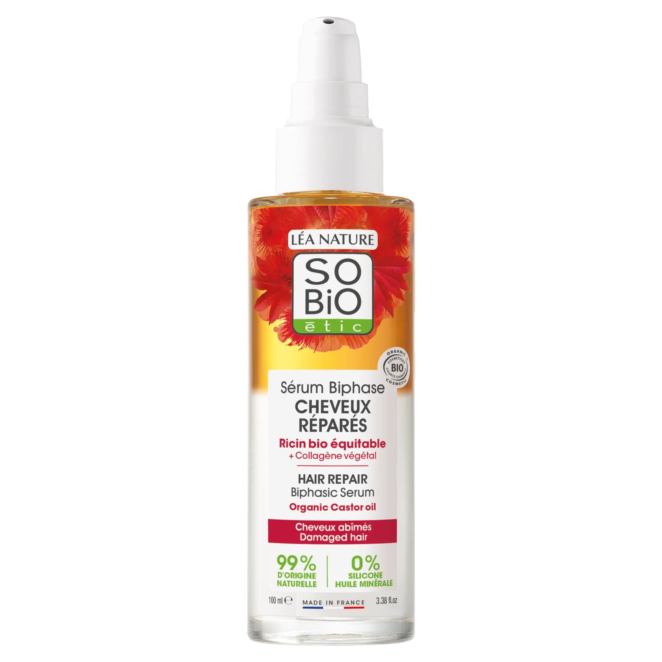 SO’BiO étic Sérum vlasové dvoufázové pro regeneraci vlasů s rostlinným kolagenem BIO (100 ml) - pro všechny typy vlasů SO’BiO étic
