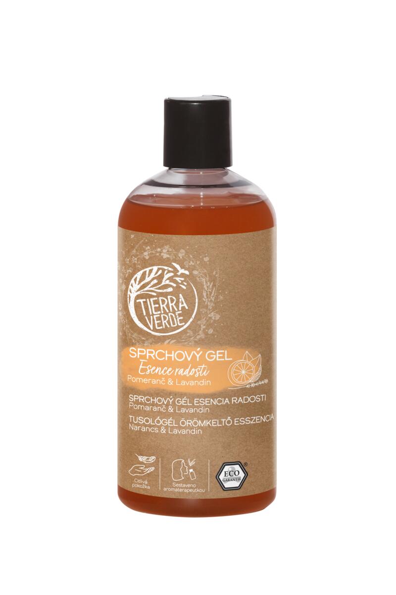 Tierra Verde Sprchový gel Esence radosti - Pomeranč & lavandin - jiná lahvička (500 ml) Tierra Verde