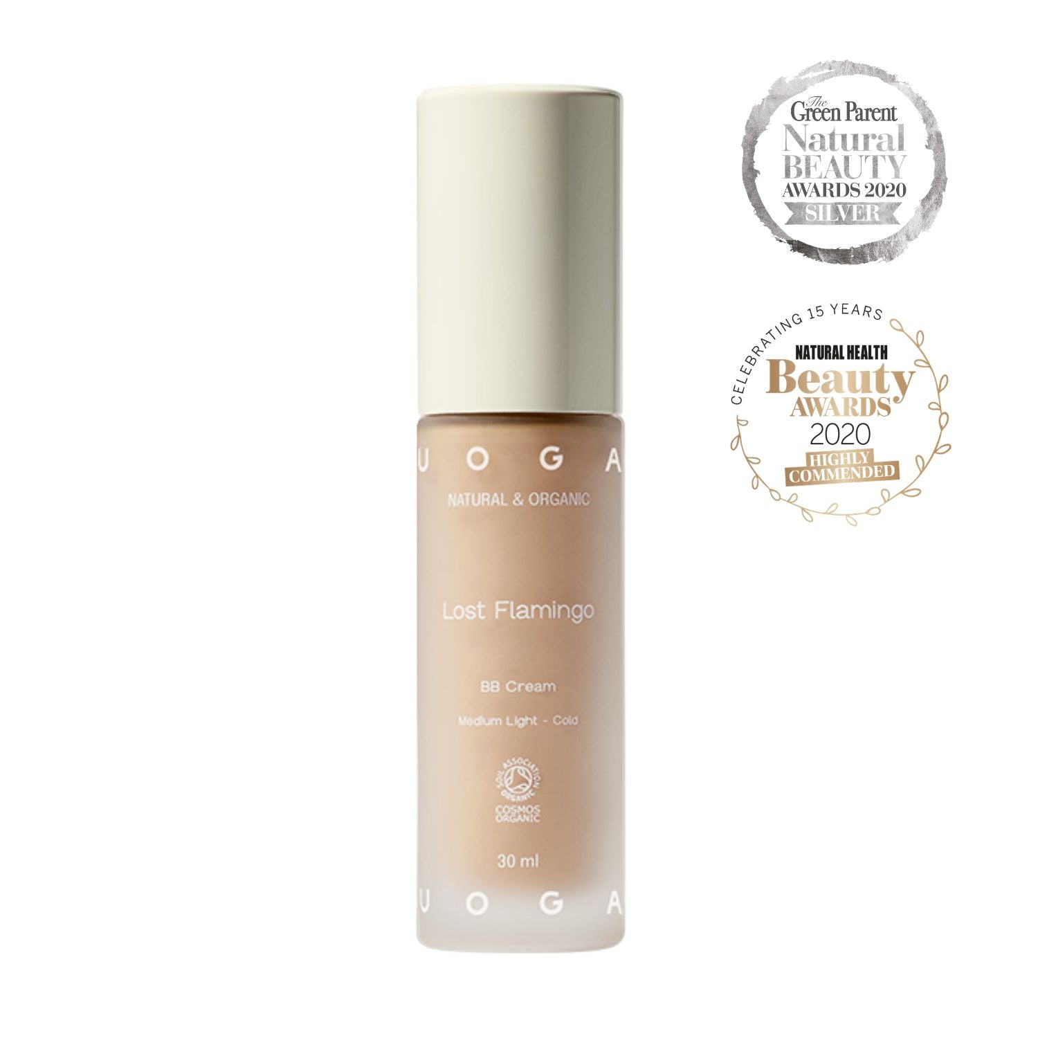 Uoga Uoga BB krém hydratační BIO (30 ml) - 662 Lost Flamingo - Medium Light Cold - 4 odstíny pro rovnoměrnější tón pleti Uoga Uoga