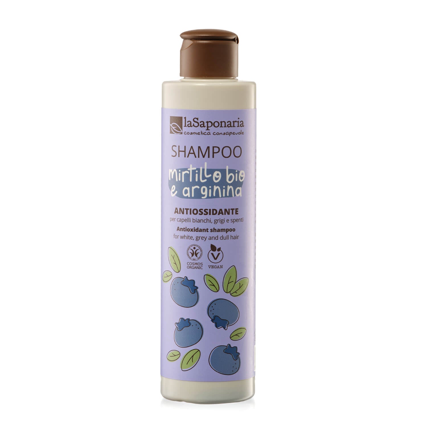 laSaponaria Antioxidační šampon na šedivé vlasy s BIO borůvkou a argininem (200 ml) laSaponaria