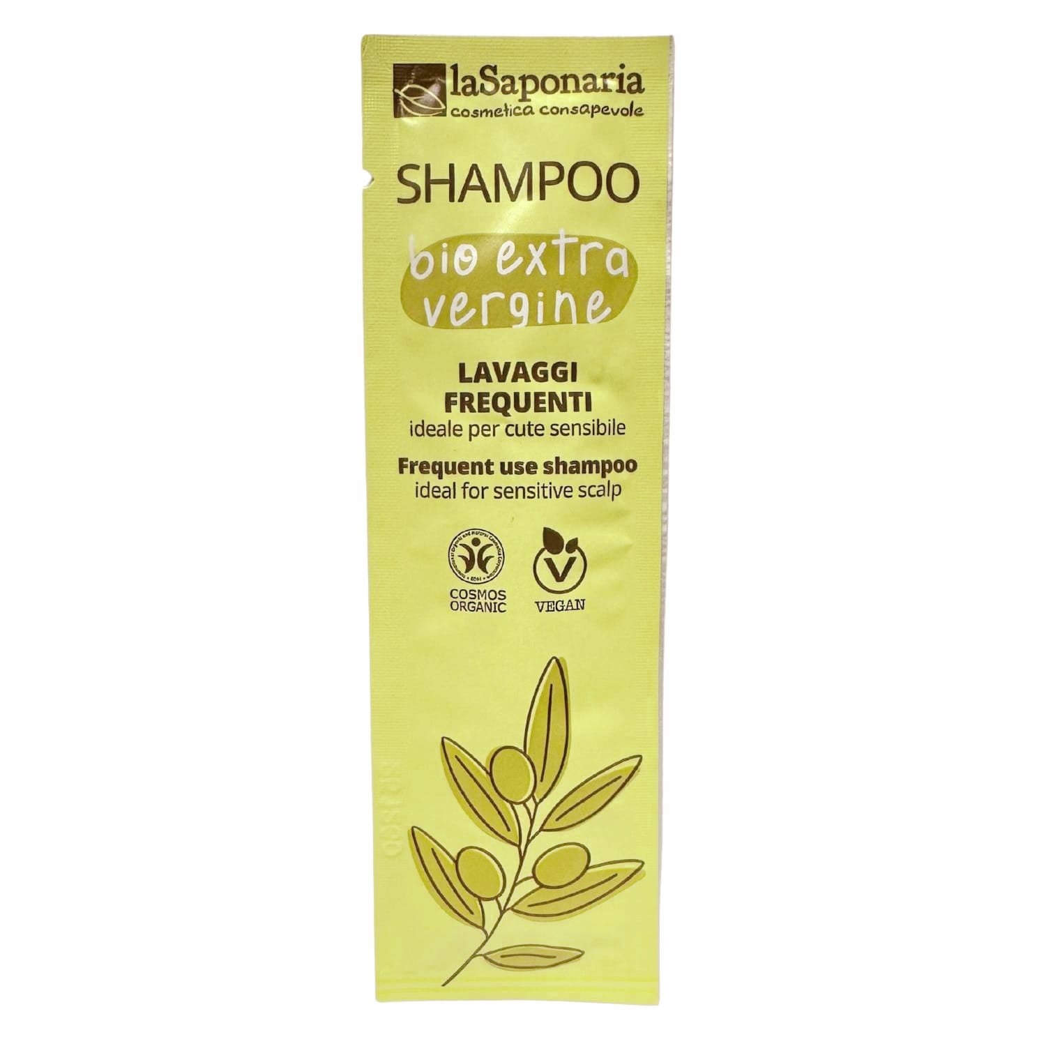 laSaponaria Šampon s extra panenským olivovým olejem BIO - vzorek (8 ml) - zklidňuje vlasovou pokožku laSaponaria