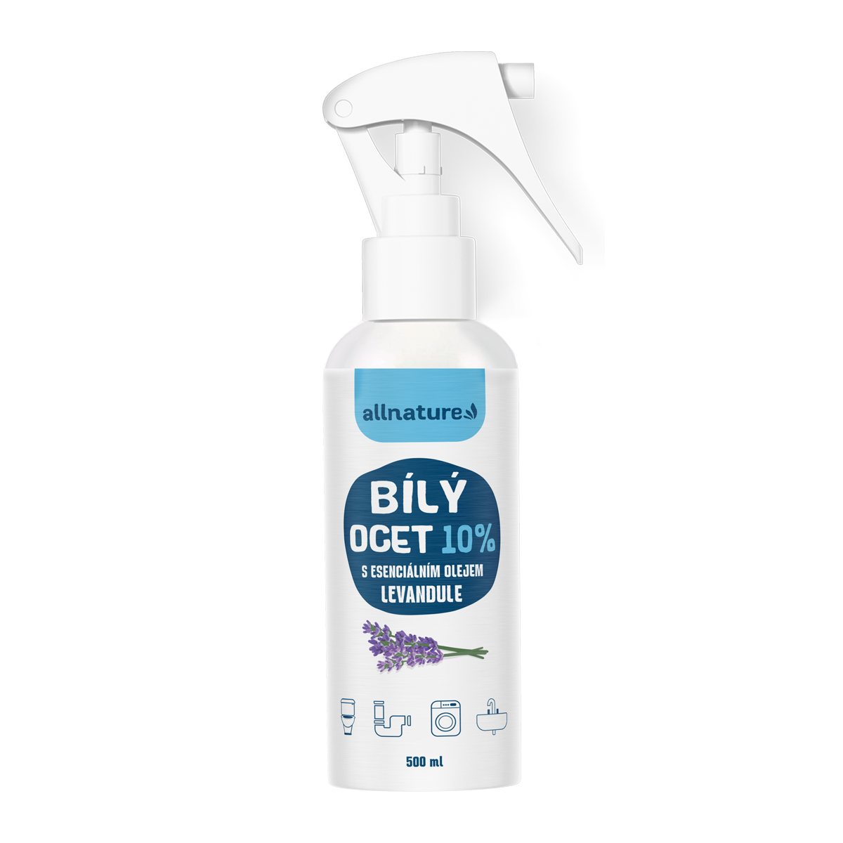 Allnature Bílý ocet sprej 10% s vůní levandule - 500 ml - univerzální přírodní čistič Allnature