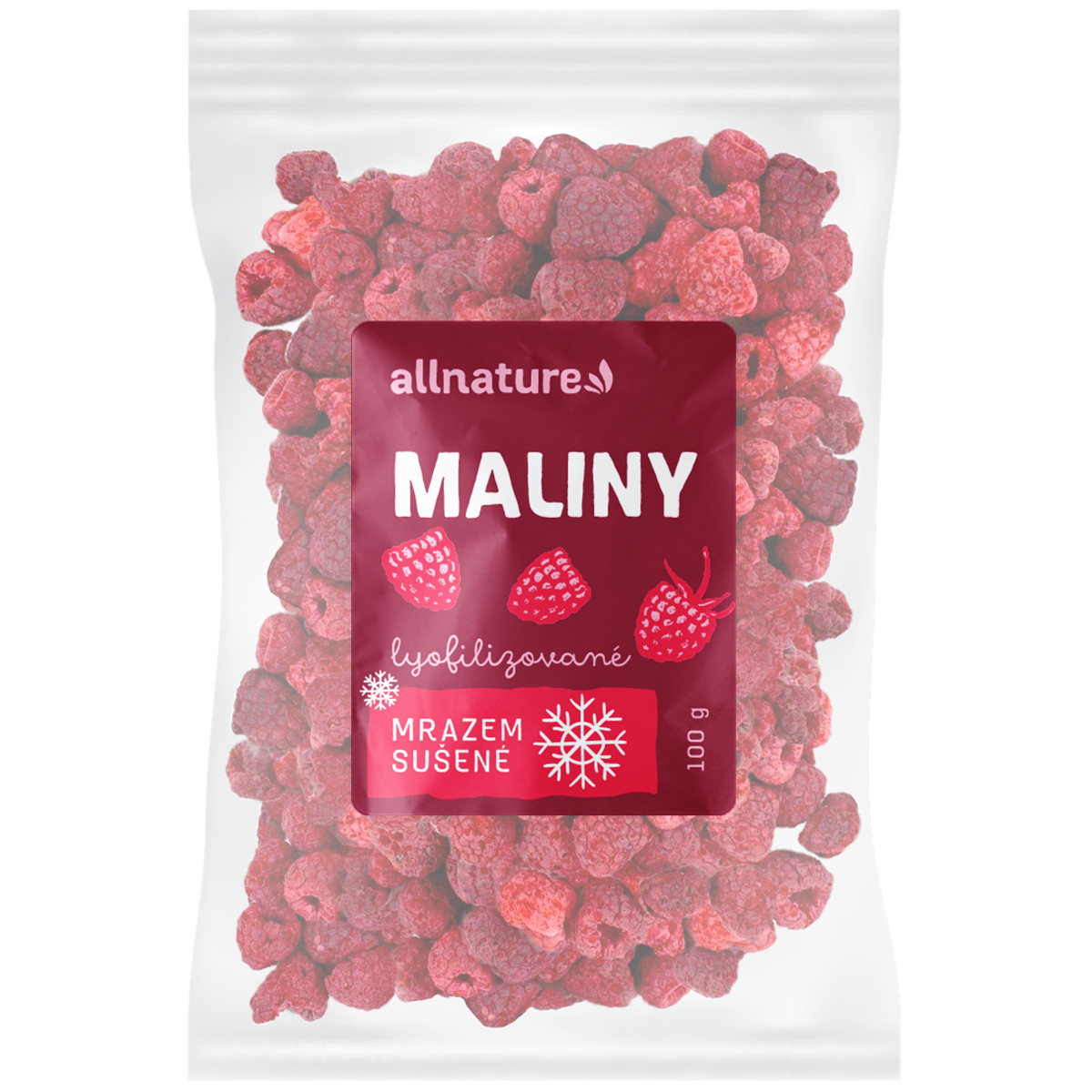 Allnature Malina sušená mrazem (100 g) - chuť a vůně čerstvých malin Allnature