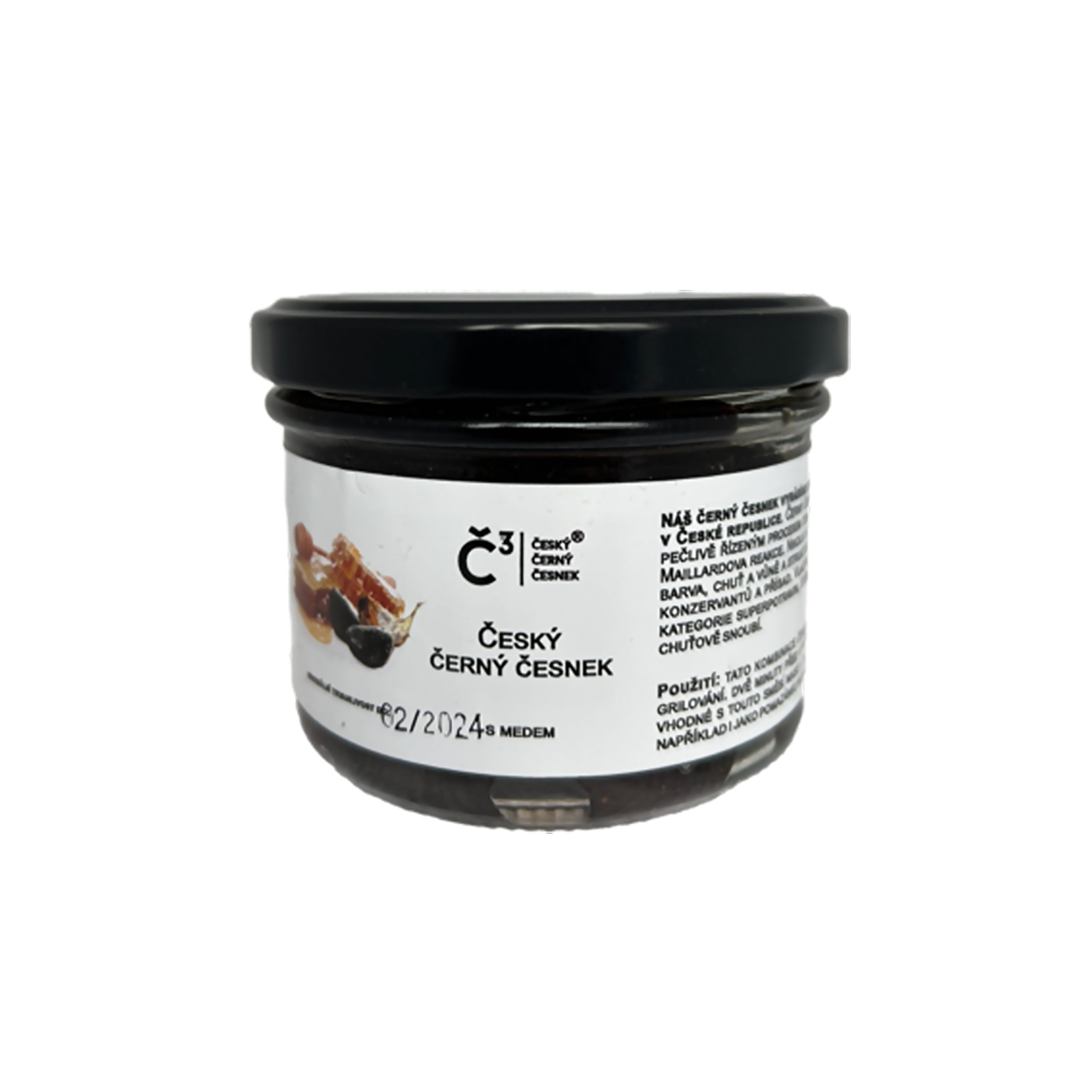 Česnek černý český s medem 220 g   BLACK GARLIC Český černý česnek