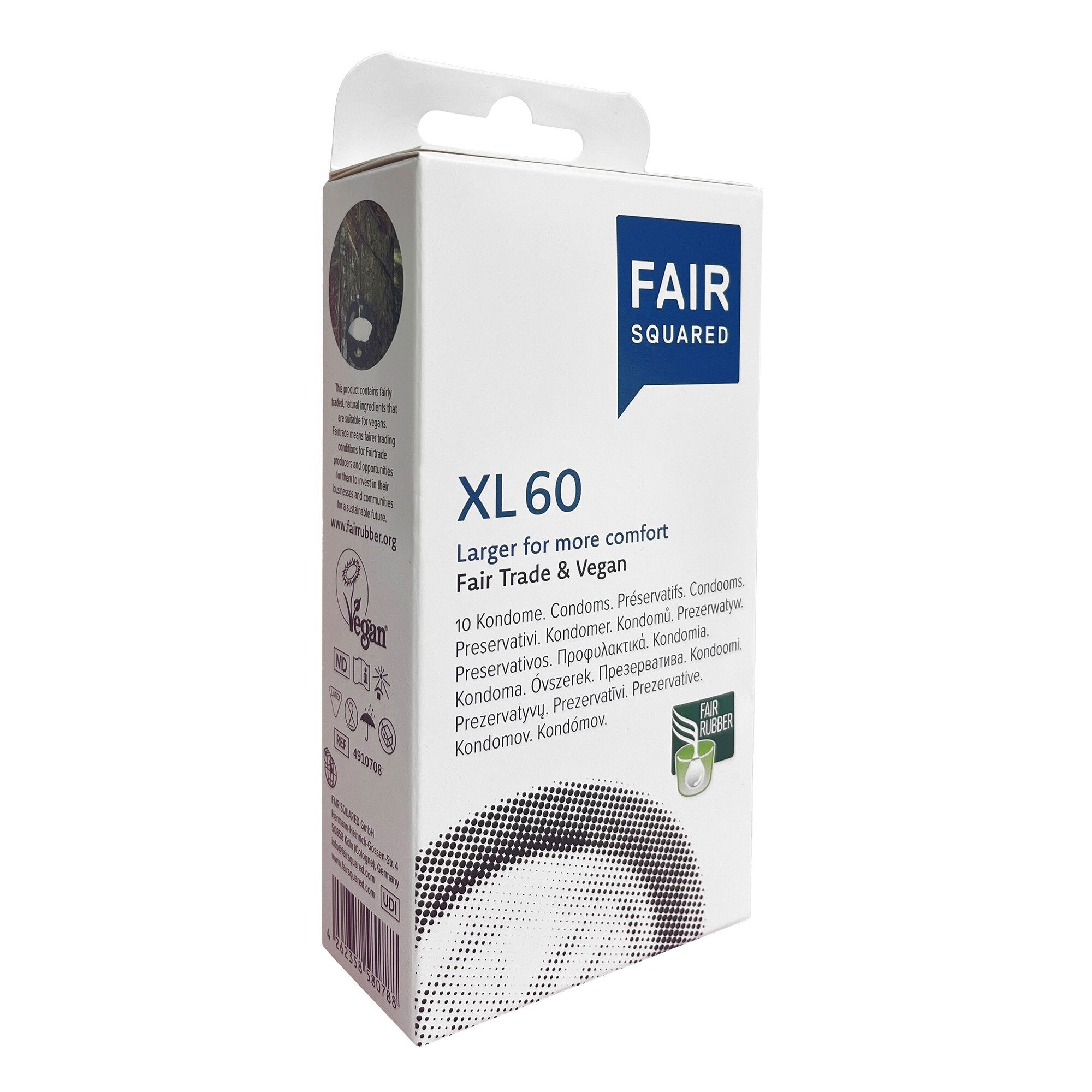 Fair Squared Kondom XL 60 (10 ks) - veganské a fair trade Fair Squared