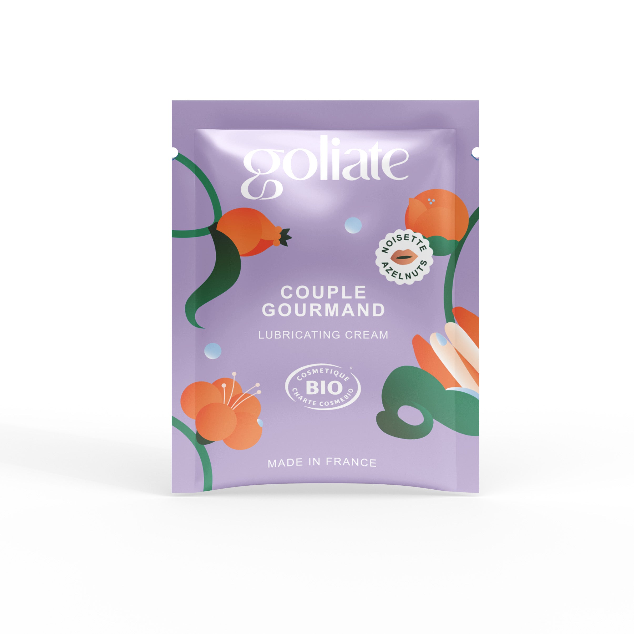 Goliate Jedlý masážní a lubrikační olej 2v1 BIO - oříšek - 2 ml - vzorek - pro ni i pro něj Goliate