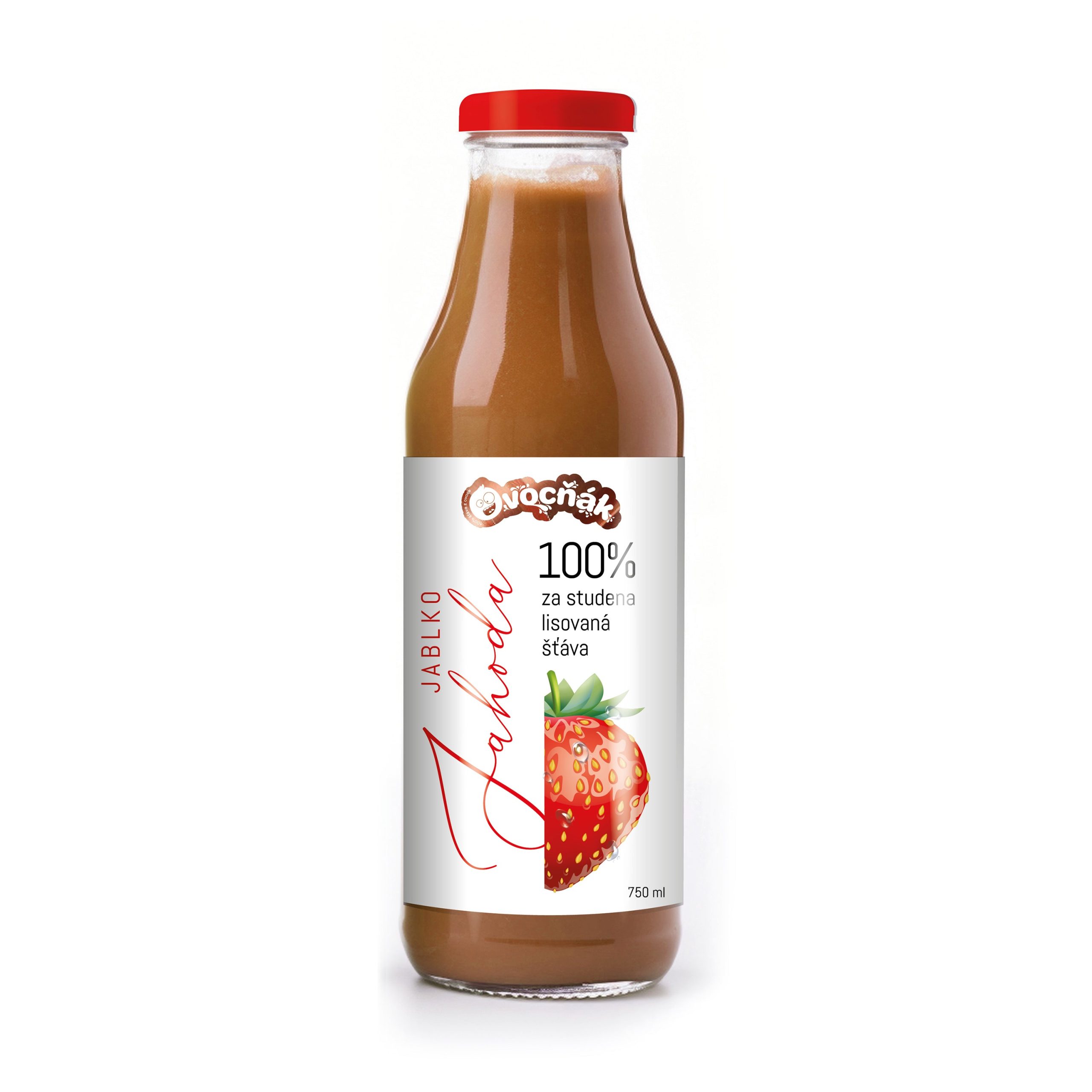 Mošt ovocný jablko-jahoda sklo 750 ml   OVOCŇÁK Ovocňák