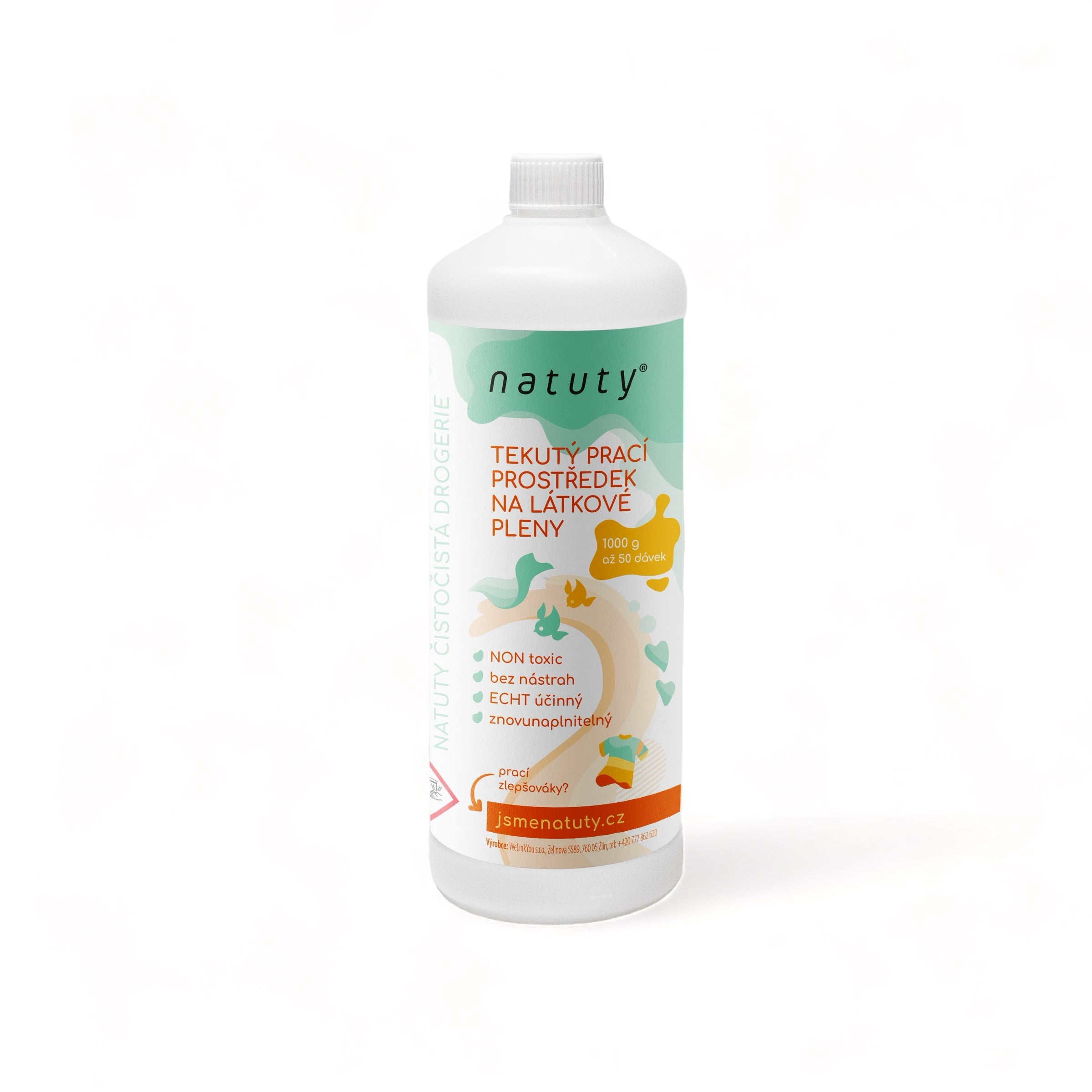 Natuty Prací prostředek na látkové pleny (1 l) - pošk. obal - zachovává savost plen Natuty