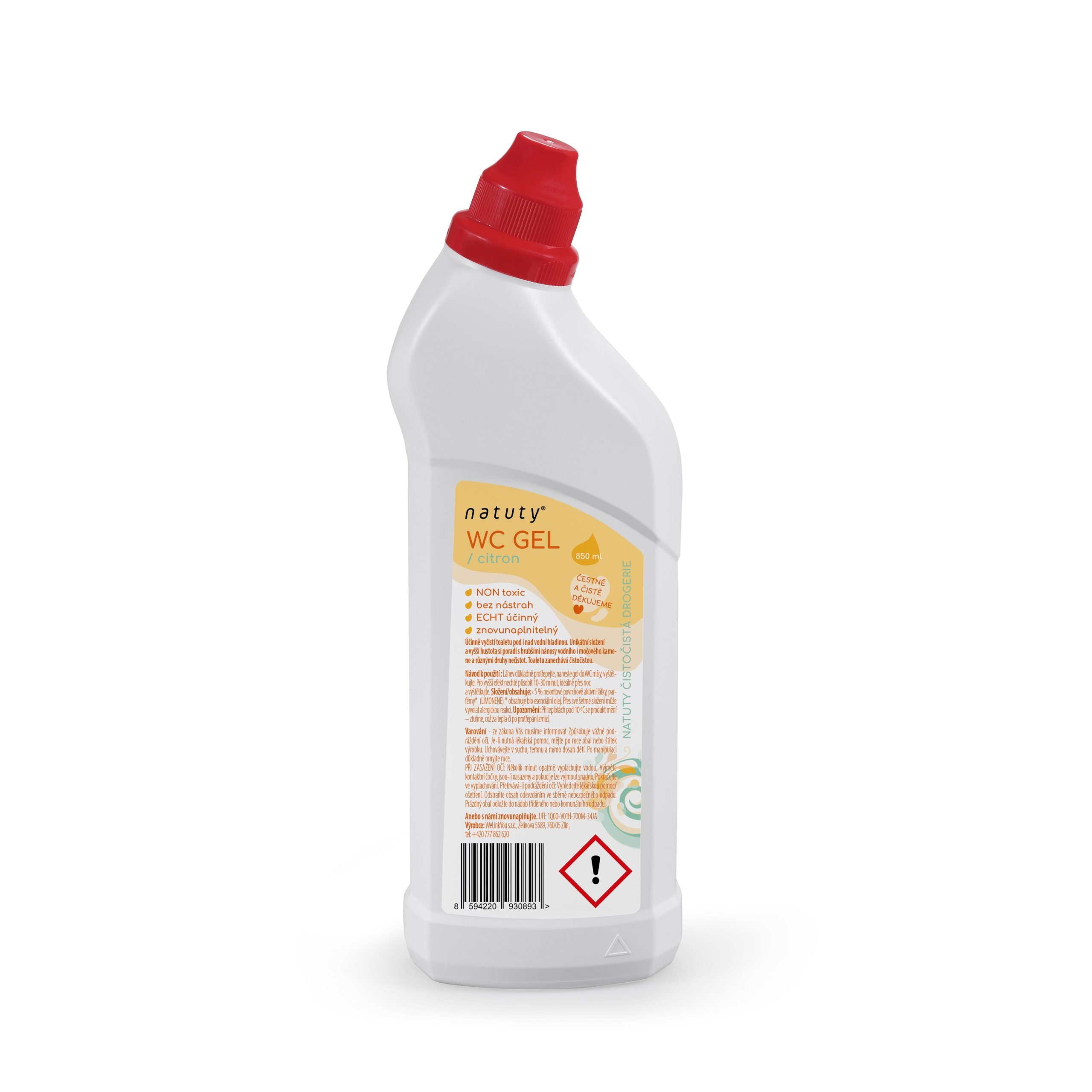 Natuty WC gel s vůní citronu (850 ml) Natuty