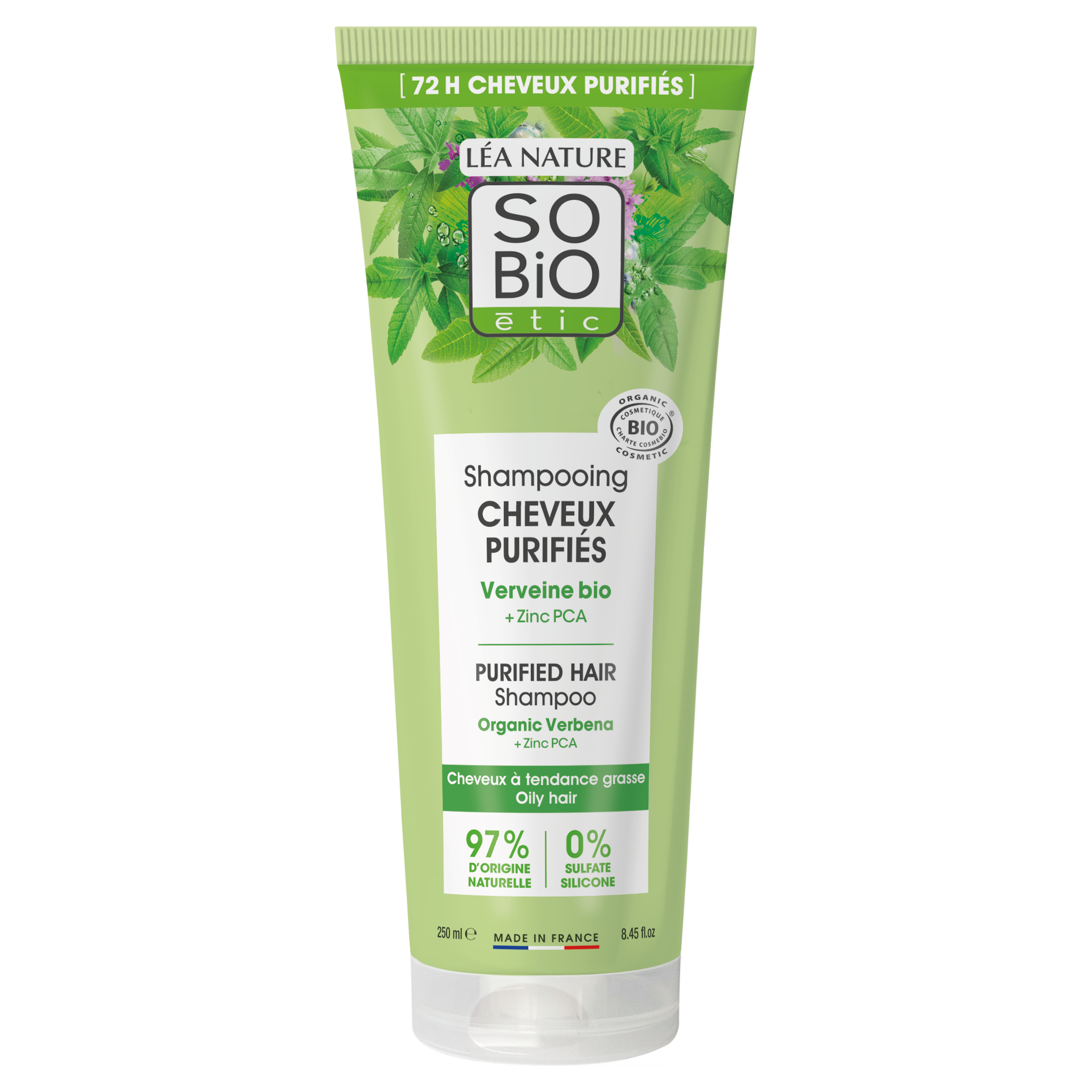 SO’BiO étic Šampon pro svěží vlasy verbena-zinek BIO (250 ml) - ideální pro mastné vlasy SO’BiO étic