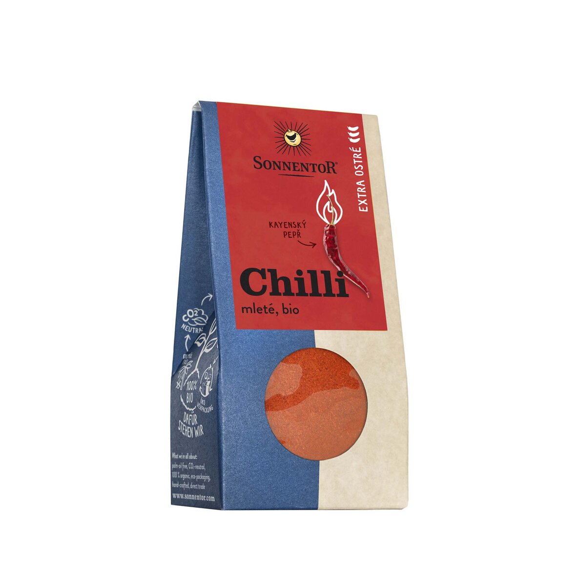 Sonnentor Chilli extra ostré (kajenský pepř) BIO - mleté (40 g) - pro opravdové milovníky ohnivých pokrmů Sonnentor