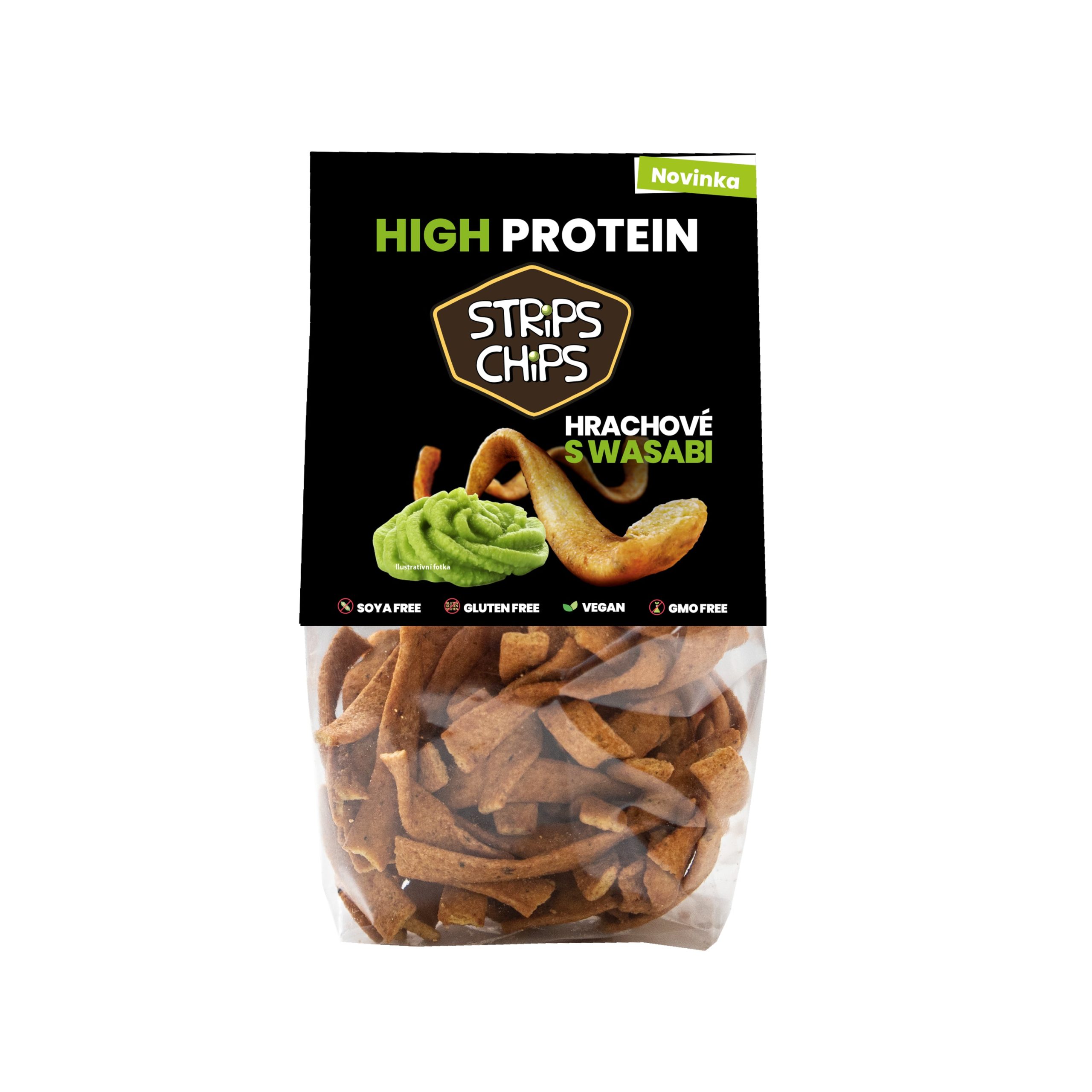 Strips Chips Krekry luštěninové s hrachem Wasabi (80 g) Strips Chips