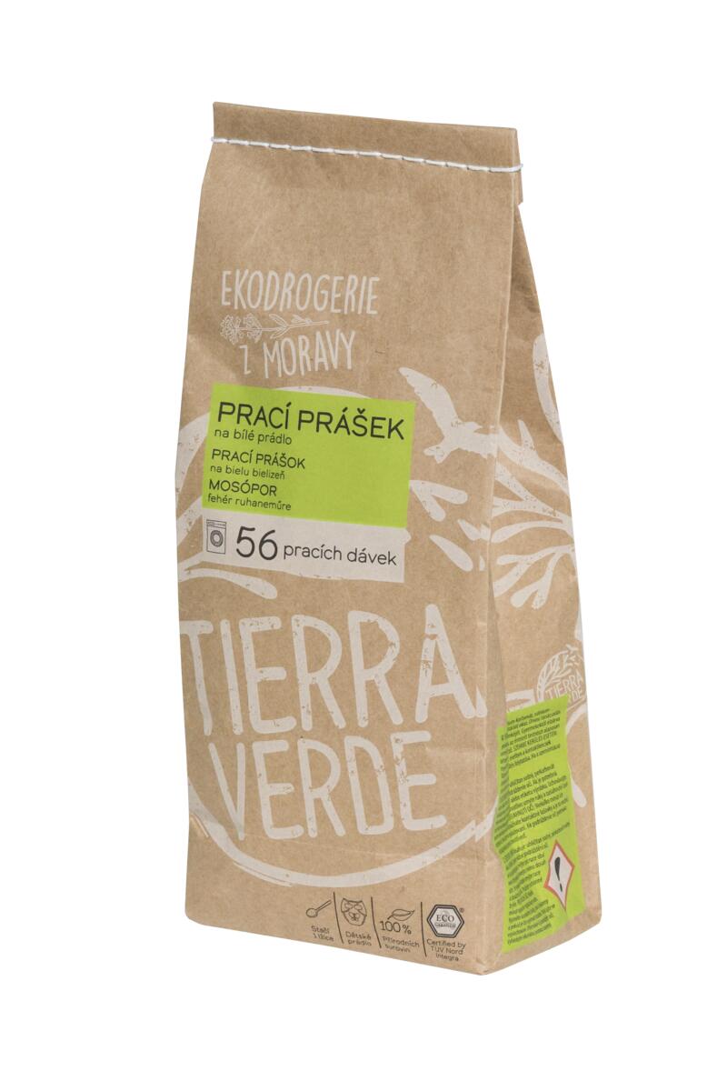 Tierra Verde Prací prášek na bílé prádlo a látkové pleny - pap. sáček 850 g Tierra Verde