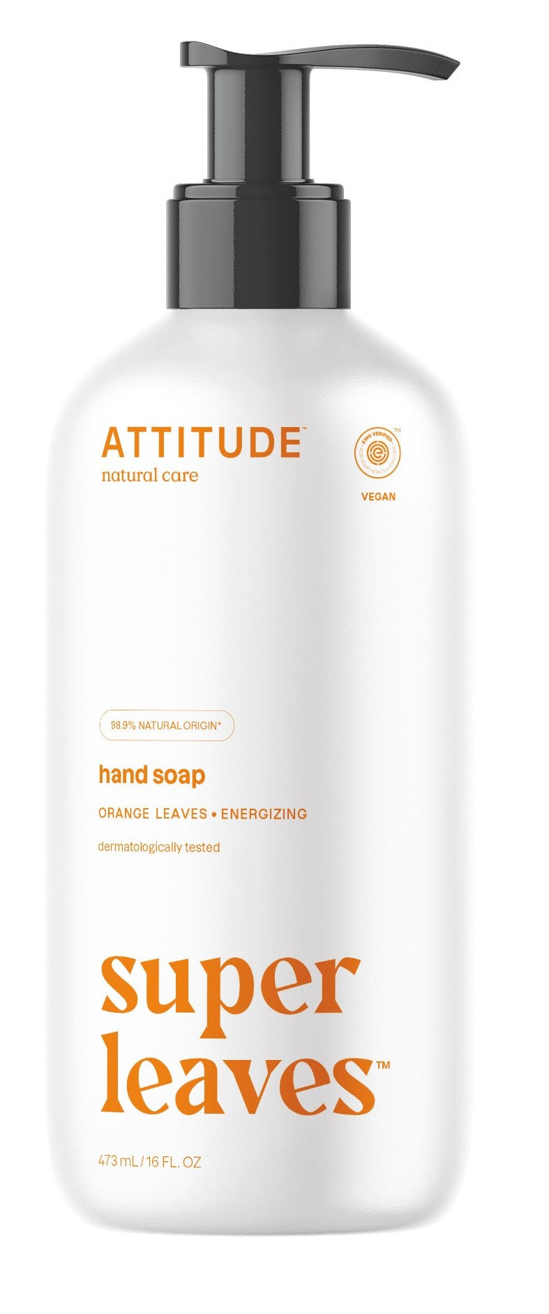 Attitude Tekuté mýdlo na ruce Super Leaves - pomerančové listy (473 ml) - s pečujícími rostlinnými výtažky Attitude