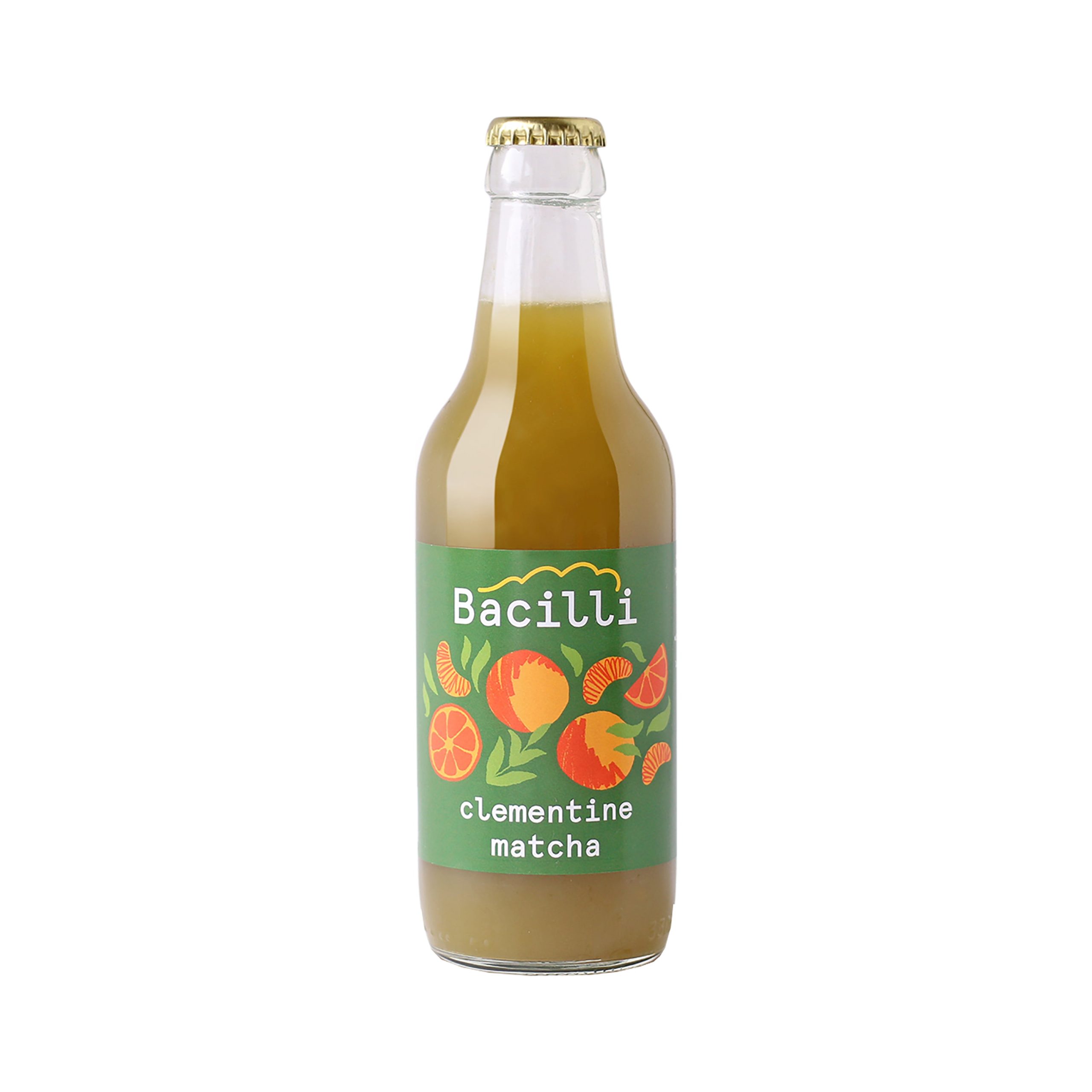 Bacilli Limonáda fermentovaná BIO - Klementínka & Matcha (330 ml) - povzbuzuje a podporuje soustředění Bacilli