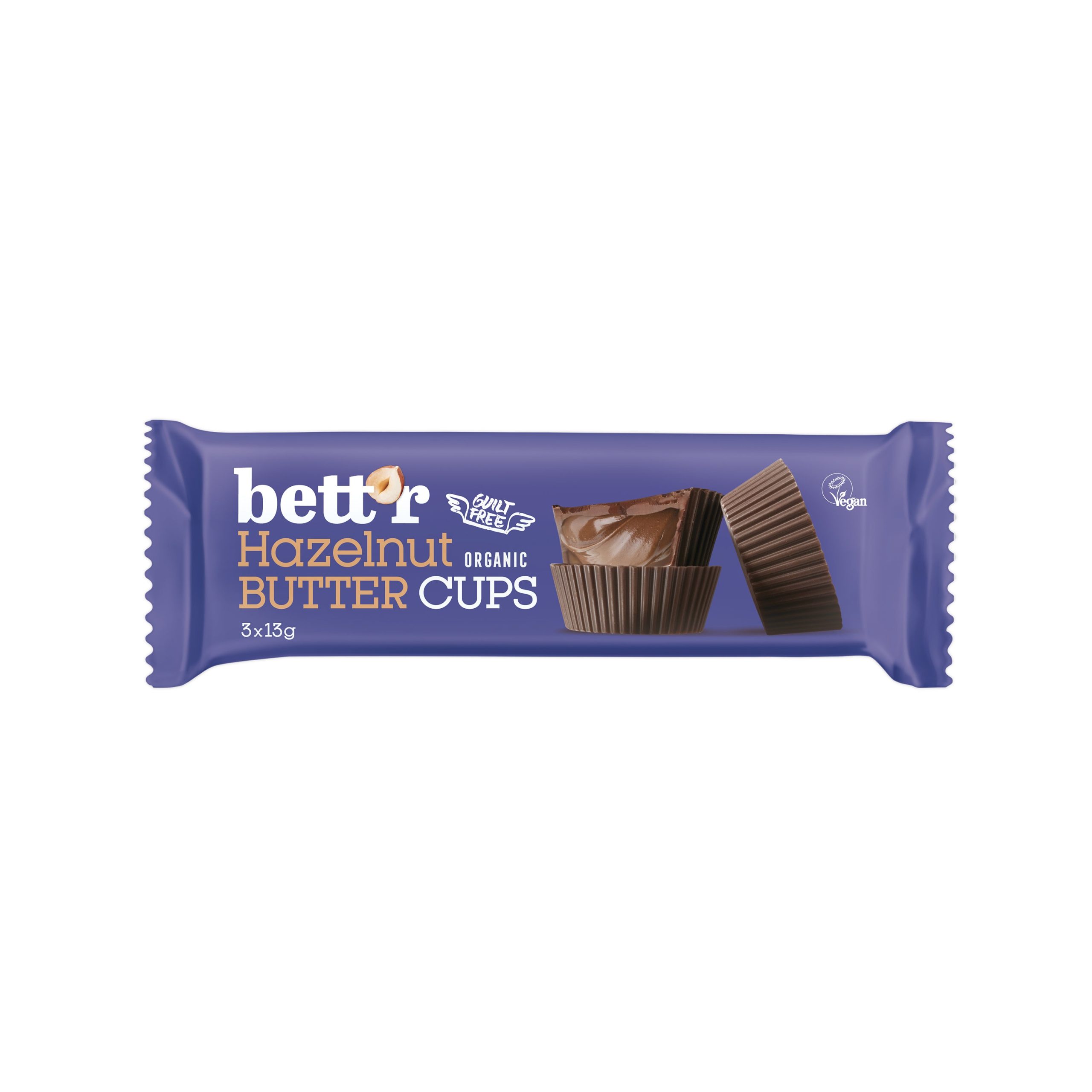 Bett´r Pralinky s lískooříškovým krémem veganské BIO (3x13 g) - slazené kokosovým cukrem BETT'R