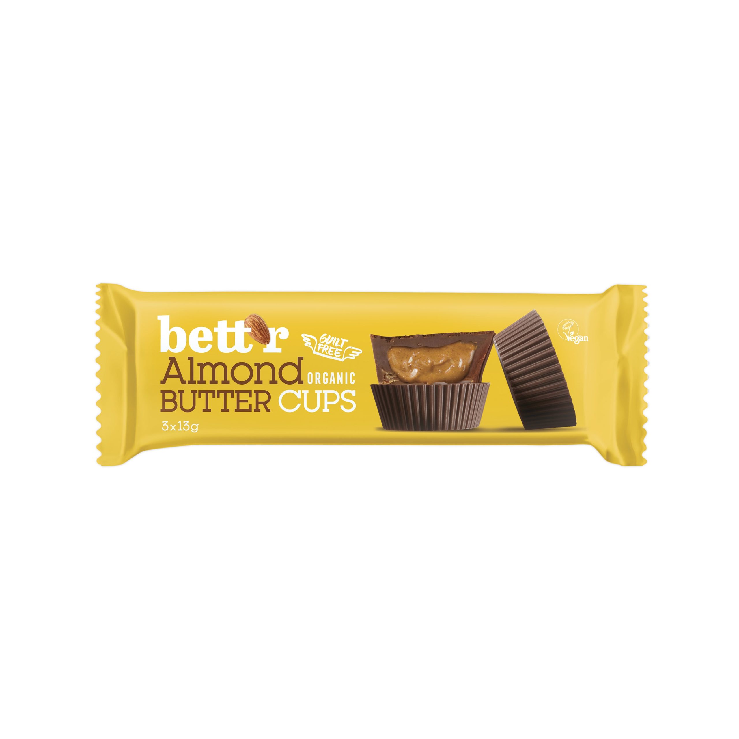 Bett´r Pralinky s mandlovým krémem veganské BIO (3x13 g) - slazené kokosovým cukrem BETT'R