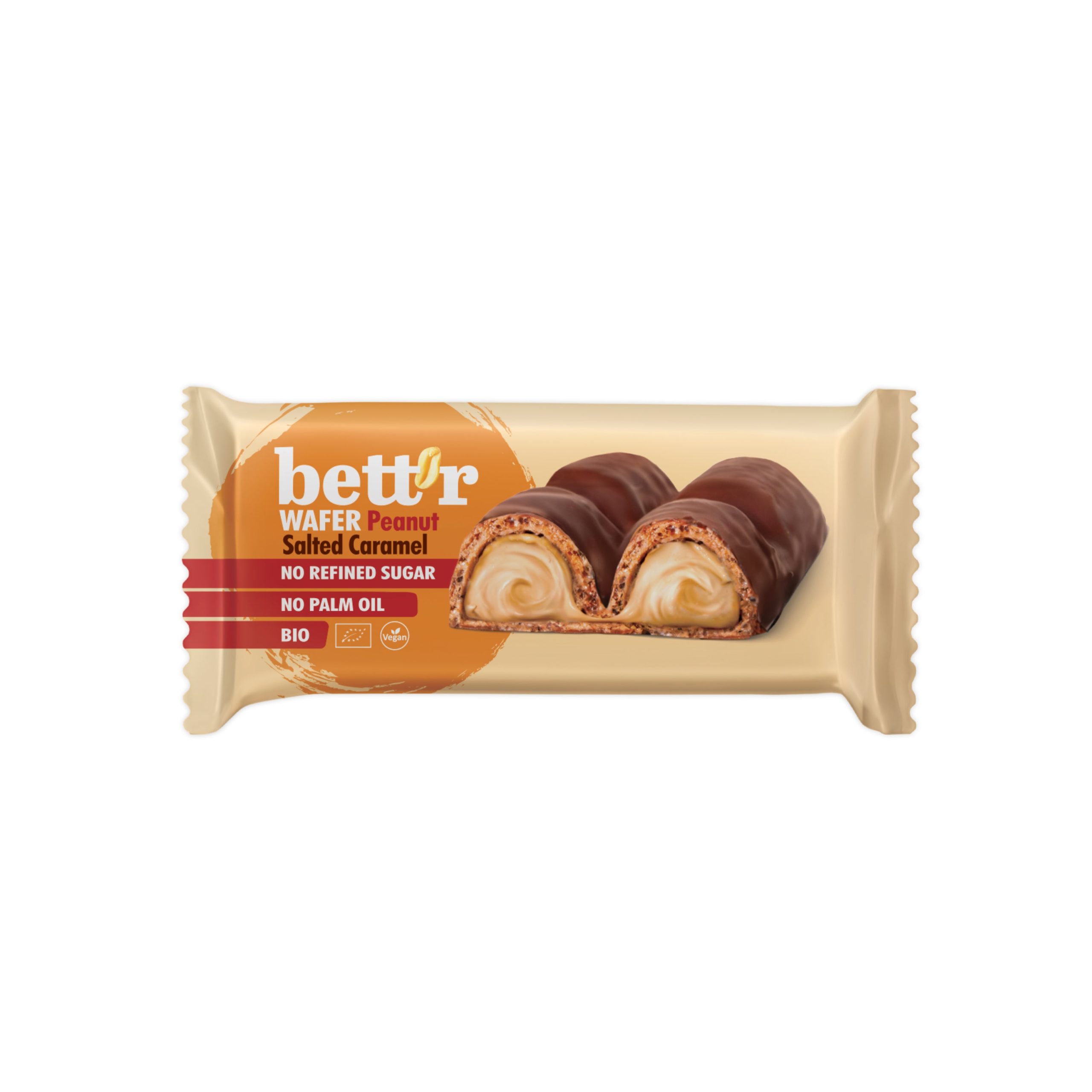 Bett´r Tyčinka oplatková s arašídovým krémem BIO (33 g) - bez bílého cukru BETT'R