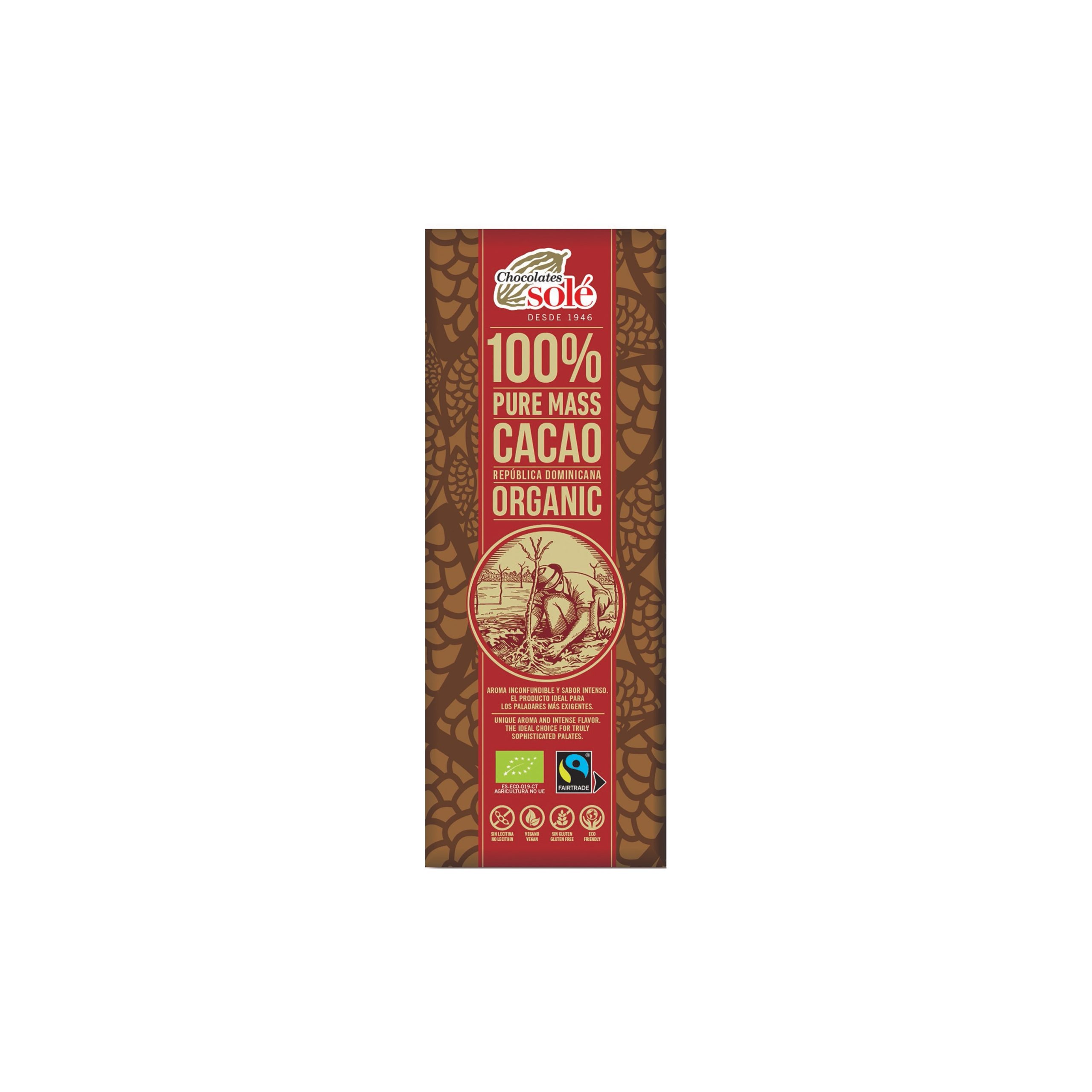 Čokoláda hořká 100 % 25 g BIO   SOLÉ SOLÉ