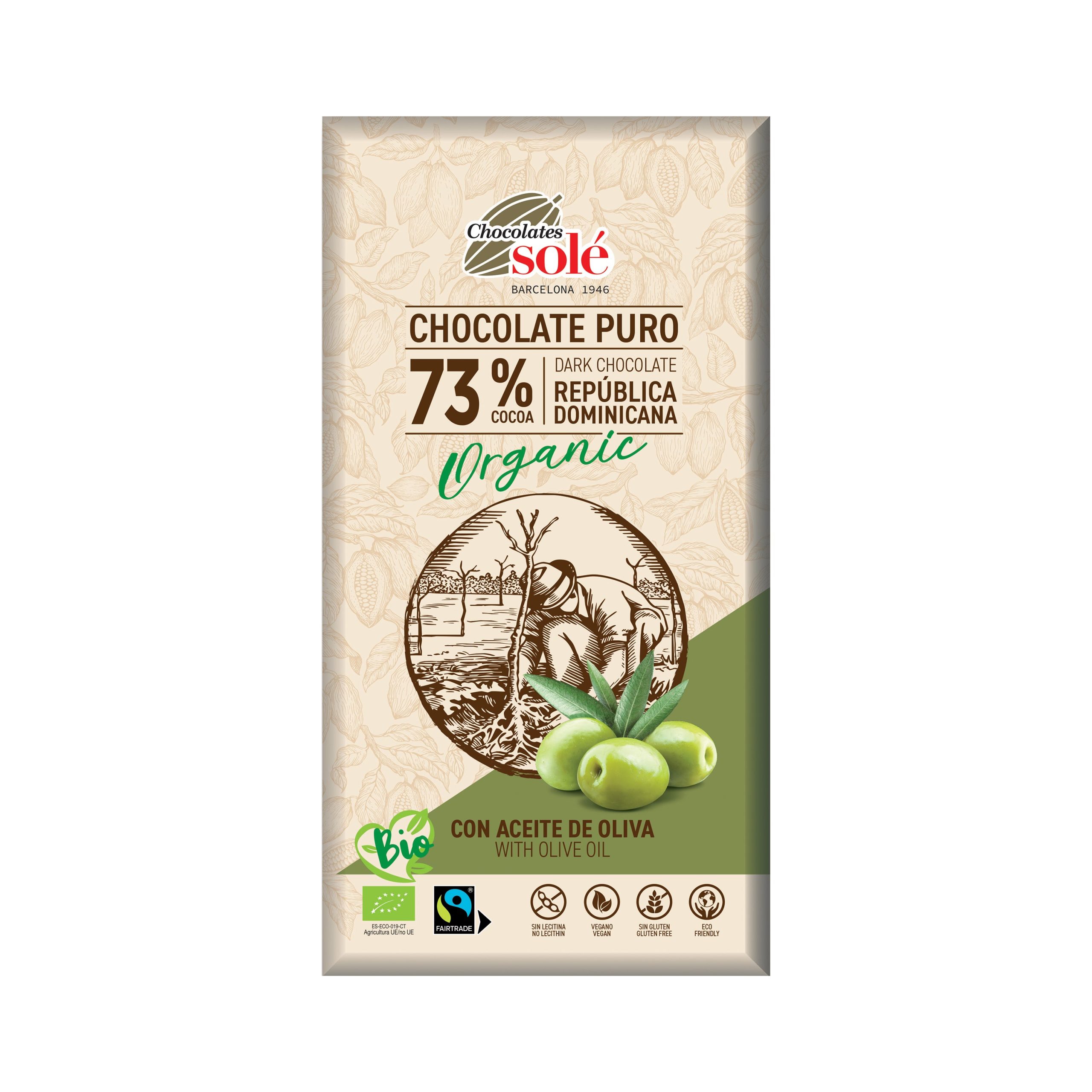 Čokoláda hořká s olivovým olejem 100 g BIO   SOLÉ SOLÉ