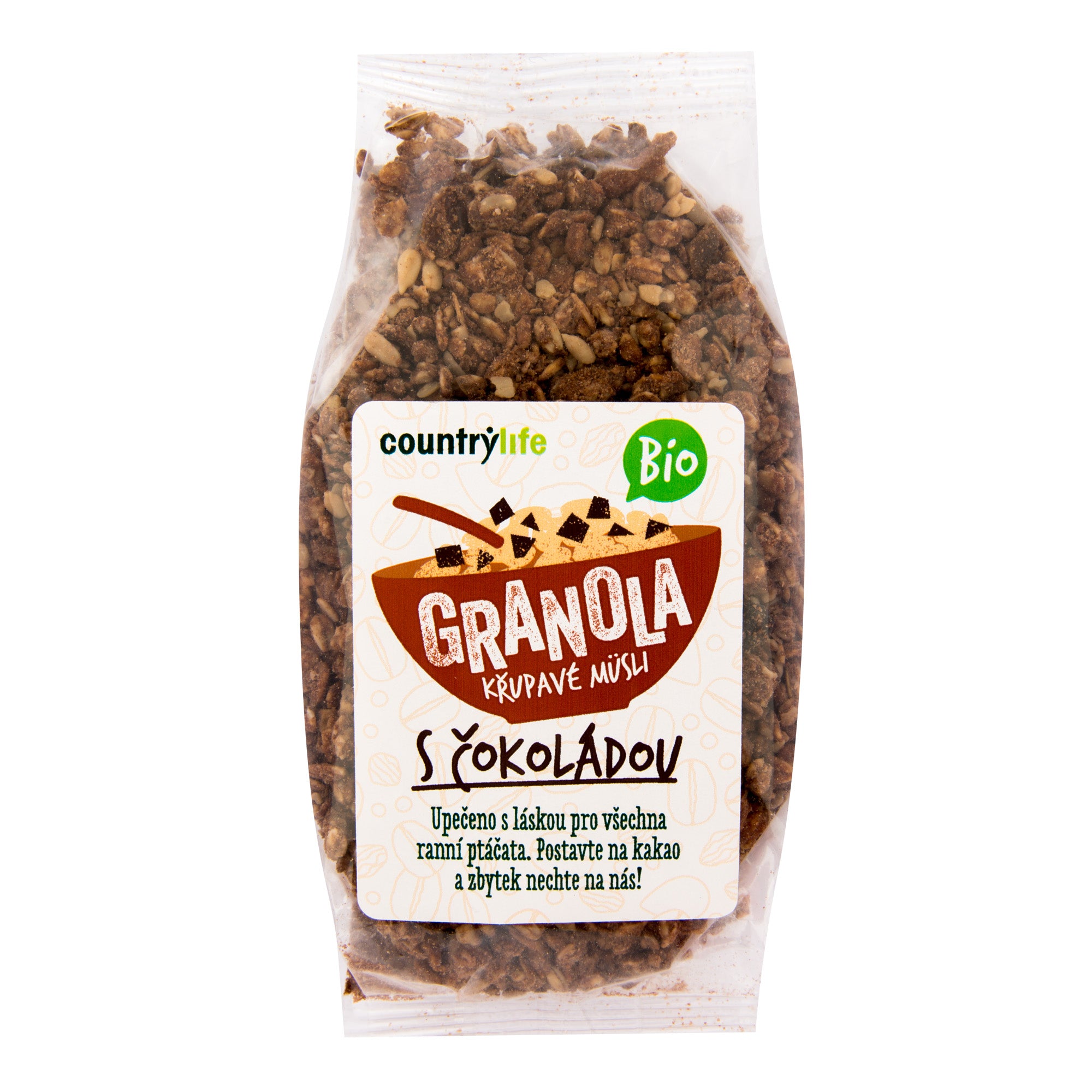 Country Life Granola - Křupavé müsli s čokoládou BIO (350 g) - správný start dne milovníků čokolády Country Life