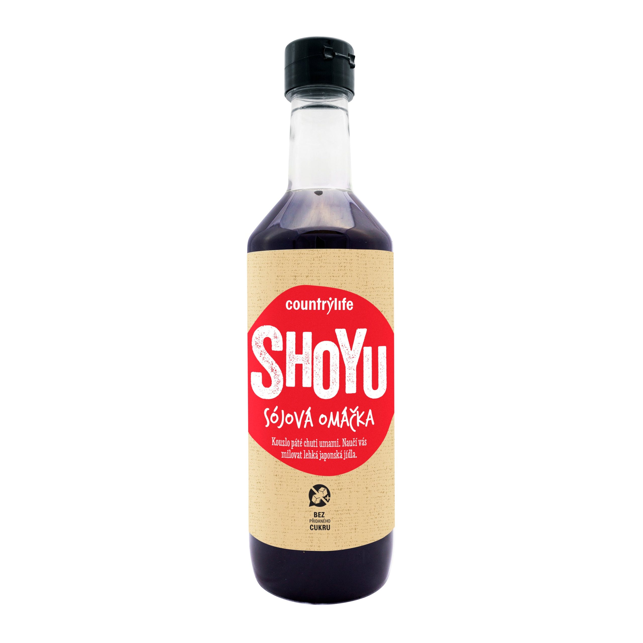 Country Life Shoyu sójová omáčka (500 ml) - tradiční japonská jemně slaná na finální dochucení Country Life