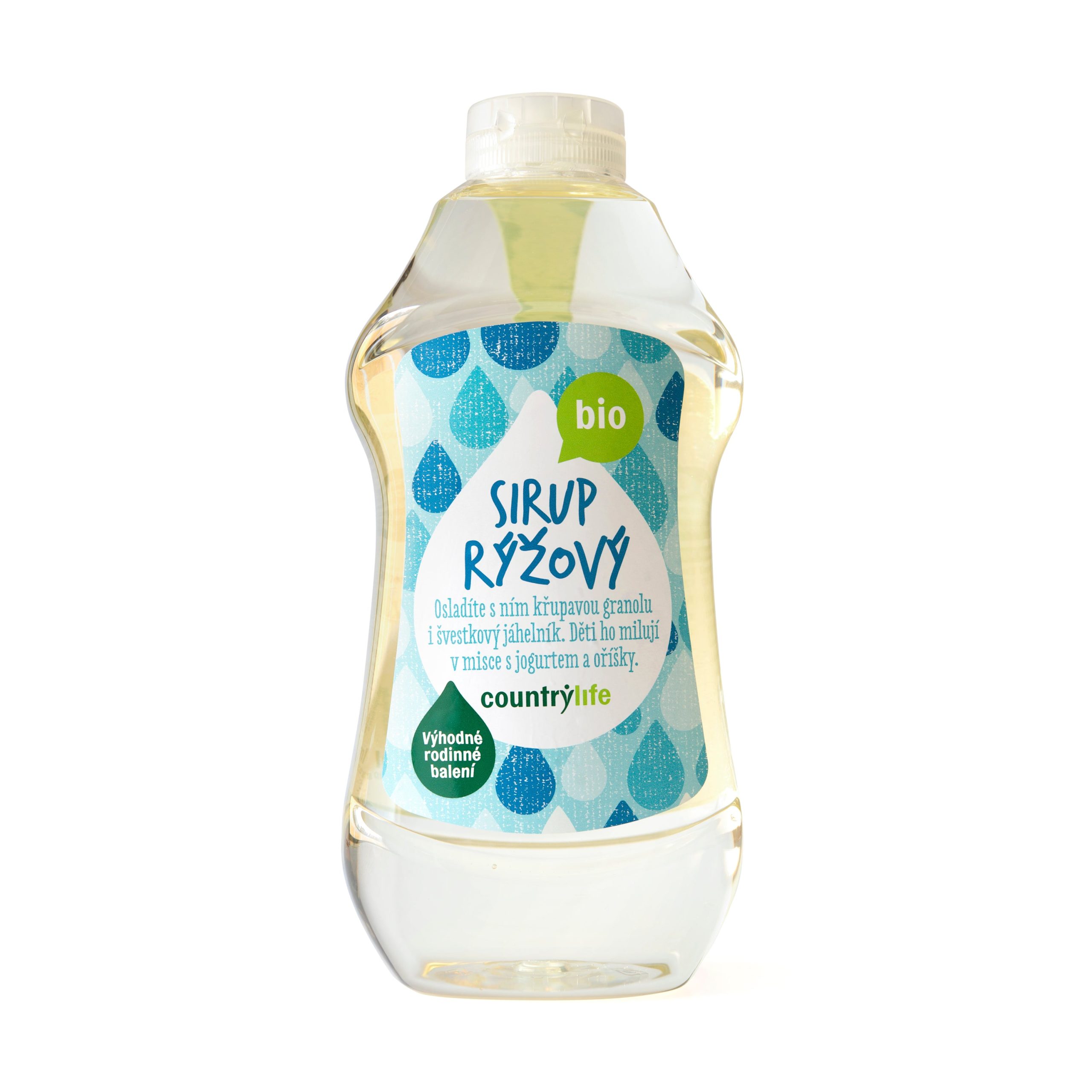 Country Life Sirup rýžový BIO (874 ml/1200 g)  - dětmi milovaný s nižší sladivostí a neutrální chutí Country Life