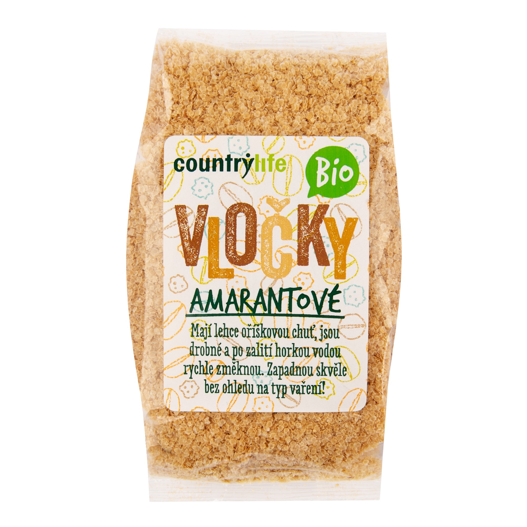 Country Life Vločky amarantové BIO (250 g) - rychlá krémová kaše a jednoduché vaření bez lepku Country Life